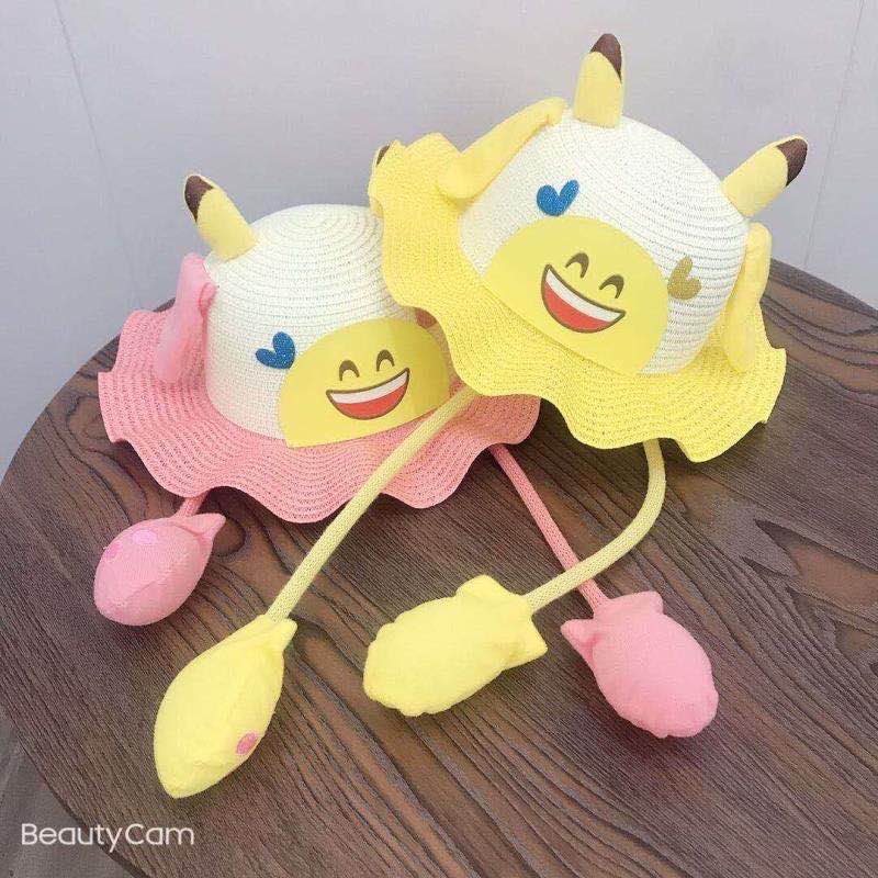 Children's smiley Tiktok straw hat