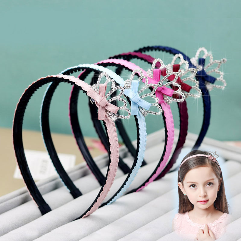 Korean children's hair accessories for Girls Baby Little girls Hair card Princess Rhinestone Crown Headband Headband with teeth headband accessories