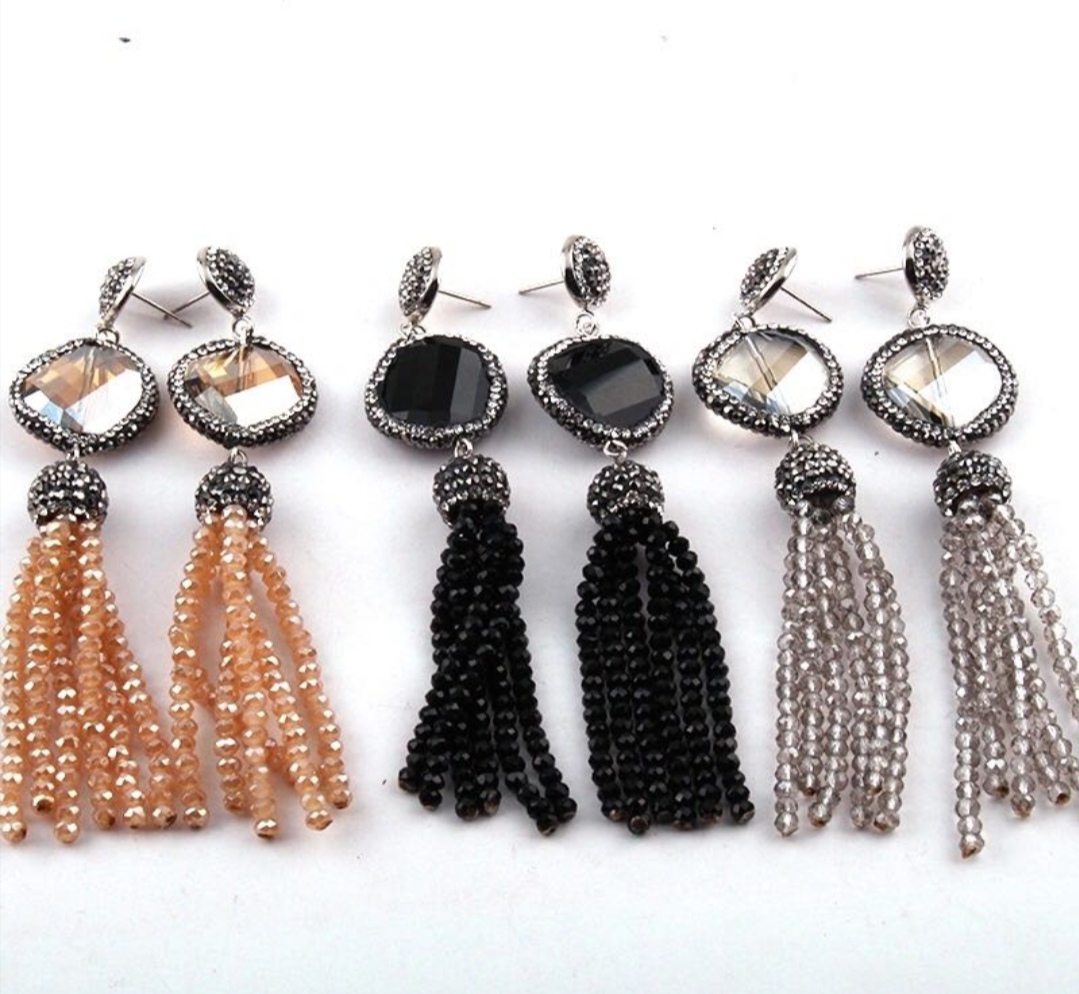 أحدث أقراط اللؤلؤ اللؤلؤية البلورية الكريستال Item Picture