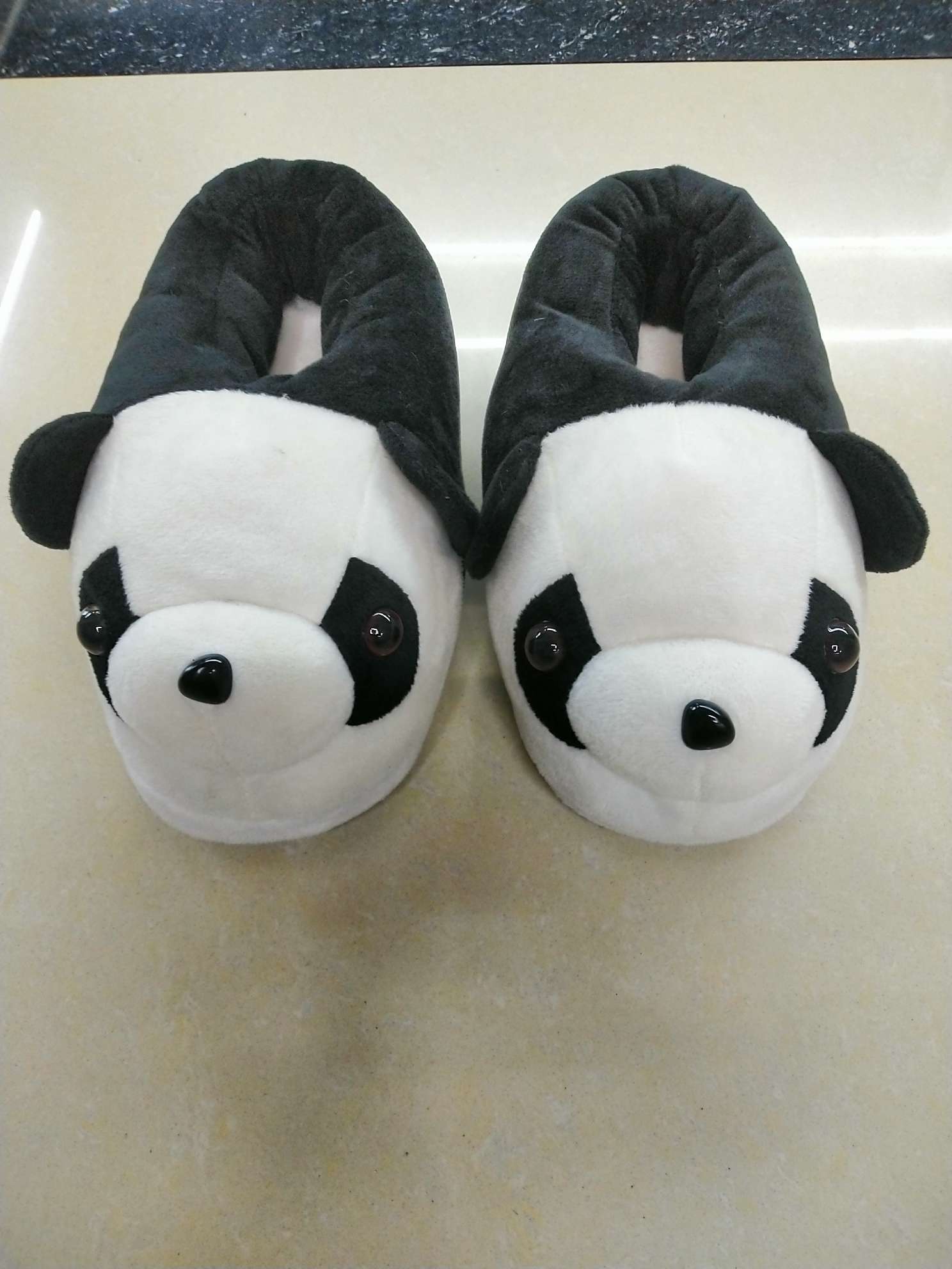 Root Can Open Mouth Cartoon Cute Autumn And Winter Warm Plush Giant Panda Slippers full figure