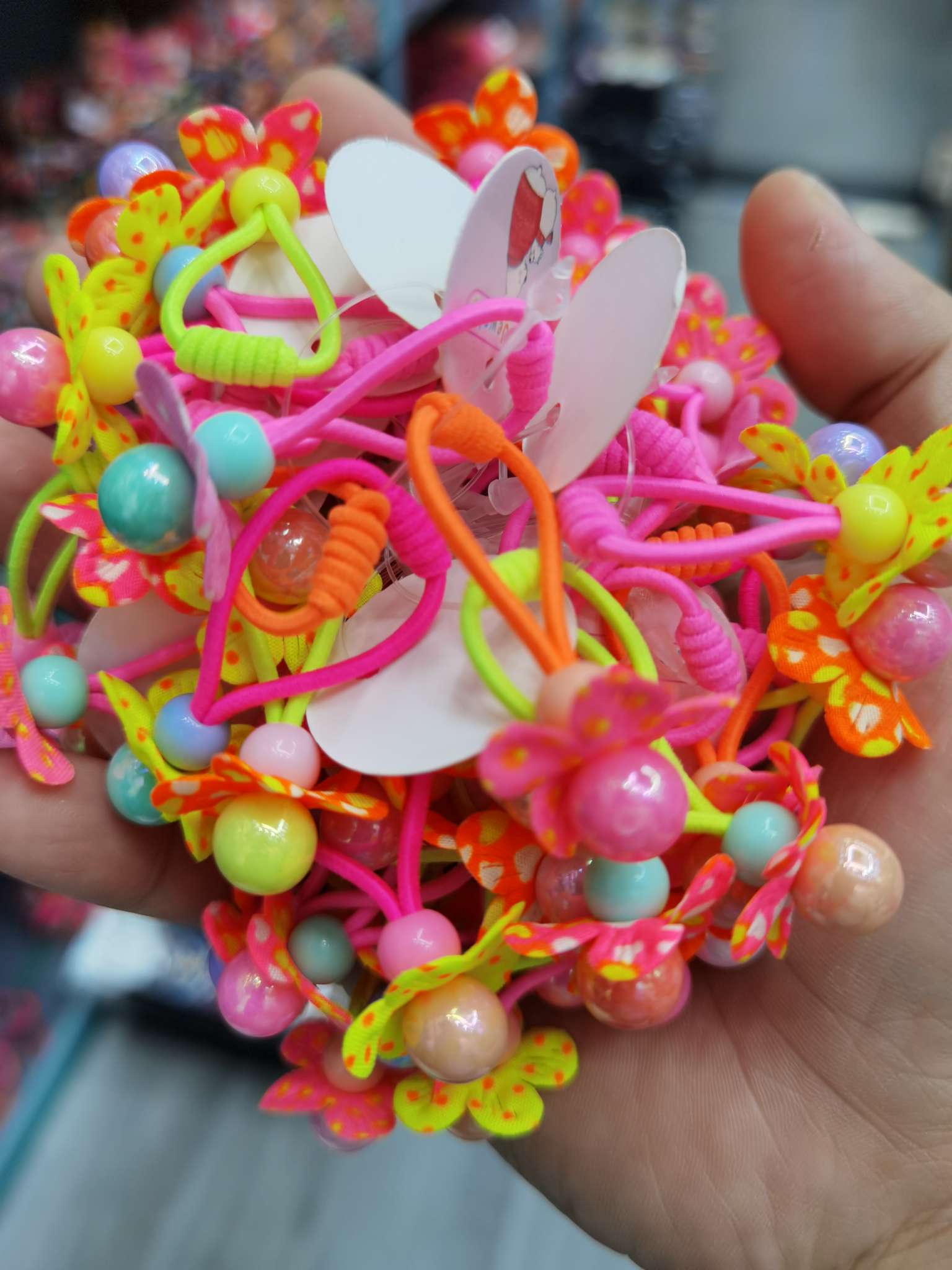 Authentic Liufang Rubber Band Manufacturers Direct Selling Children On Sticky Plum Cloth Ab Color Pearls 60