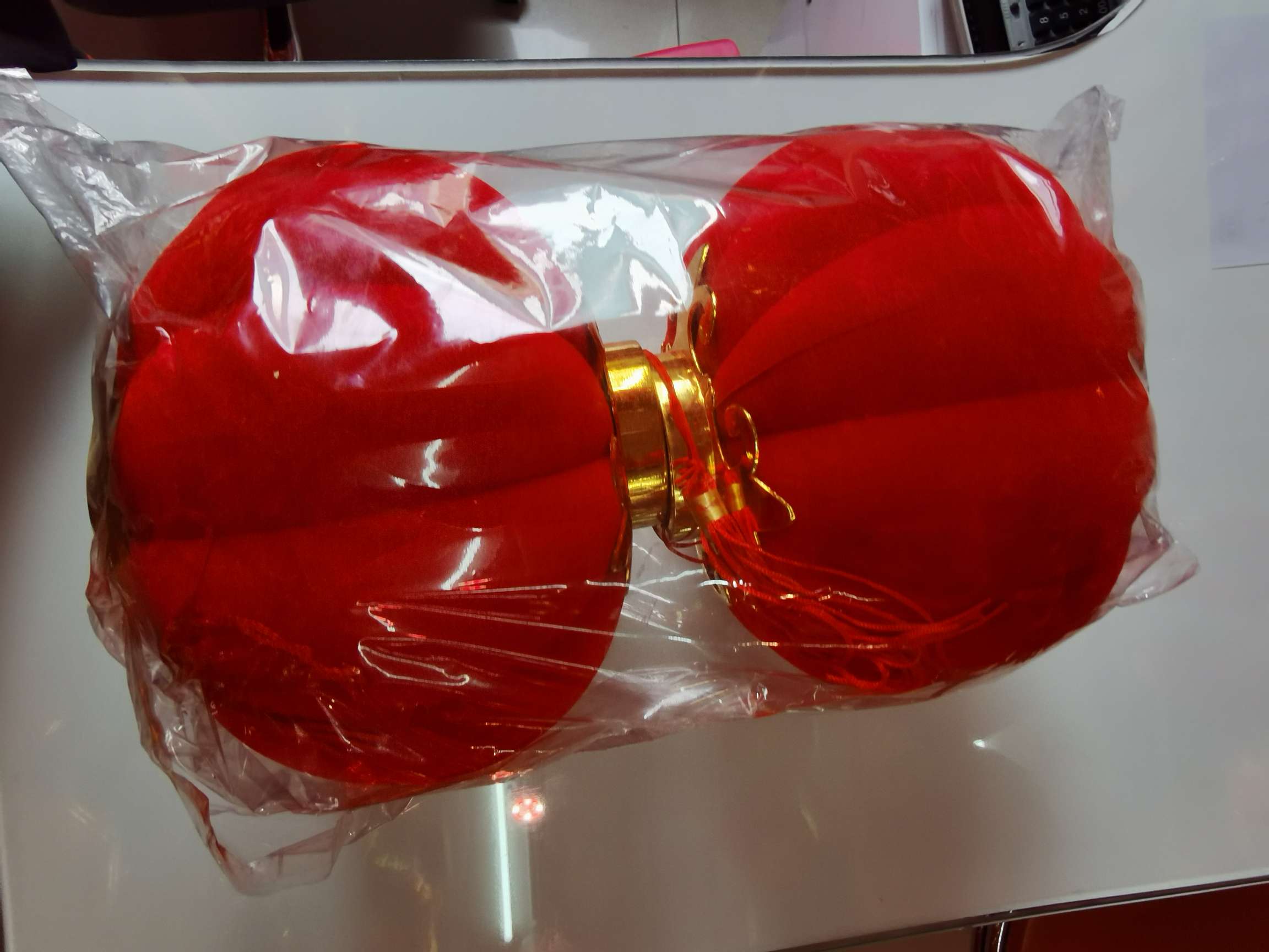 22号2个装植绒灯笼图