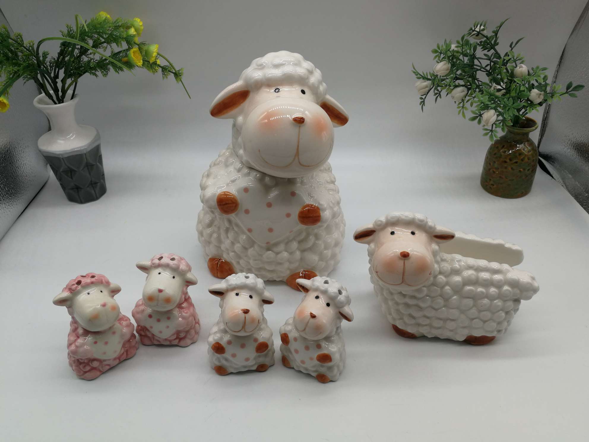 A cute little lamb family ornament
