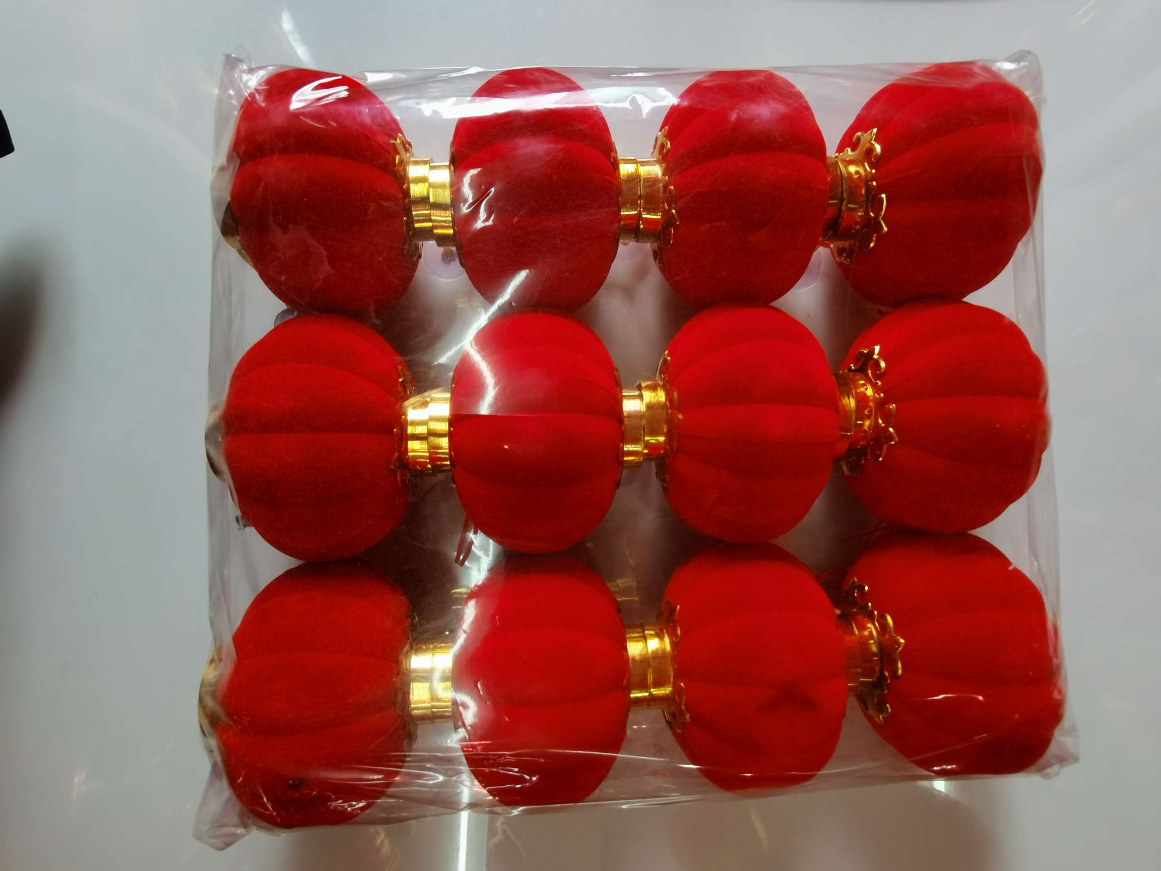 9号12个装植绒灯笼