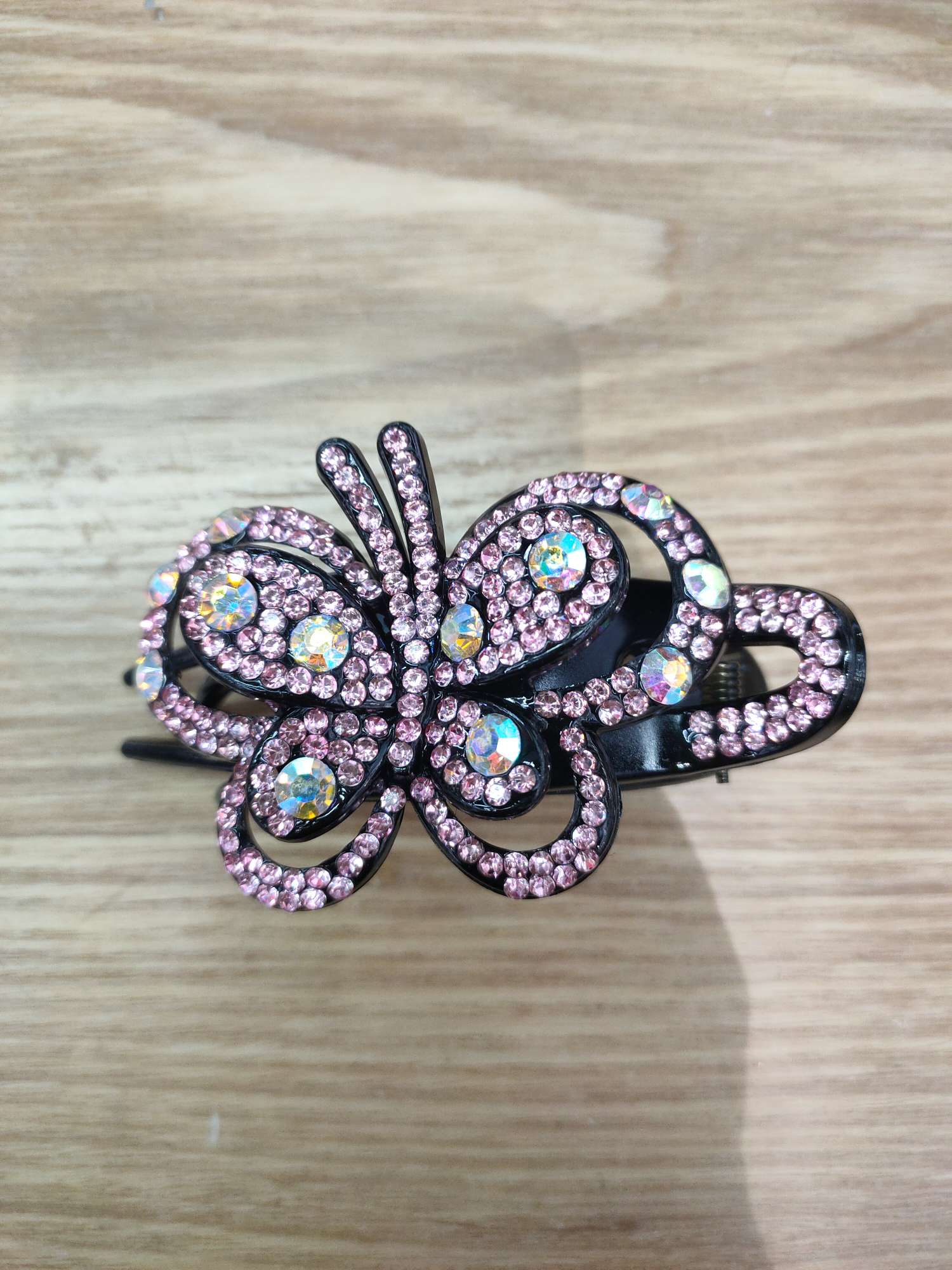 Fashionable Female Crystal Duck Clip Butterfly Flower Rhinestones Multi-Color Claws Net Red Ponytail Clip details Picture