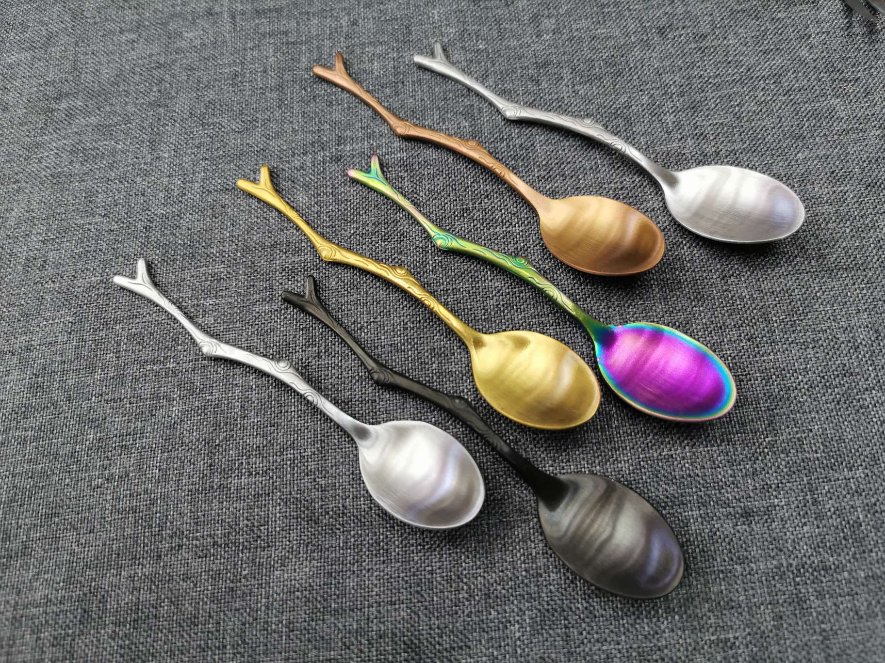 Gold-plated twig spoon