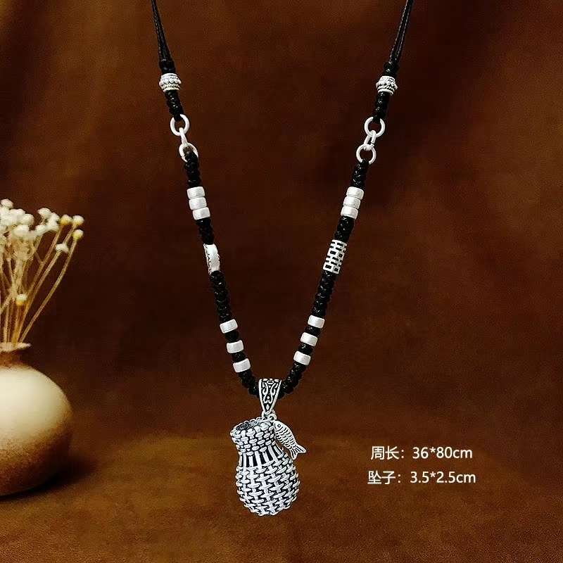Hand-knotted long chain bamboo baskets thumbnail