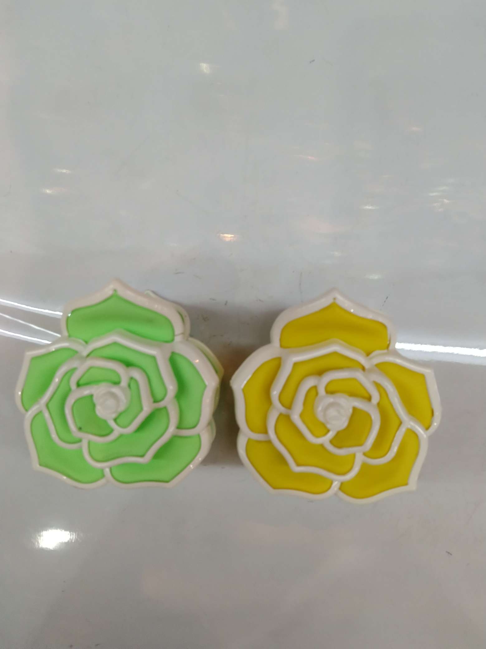 荧光色玫瑰花拼色发夹批发外贸出口厂家直销细节图