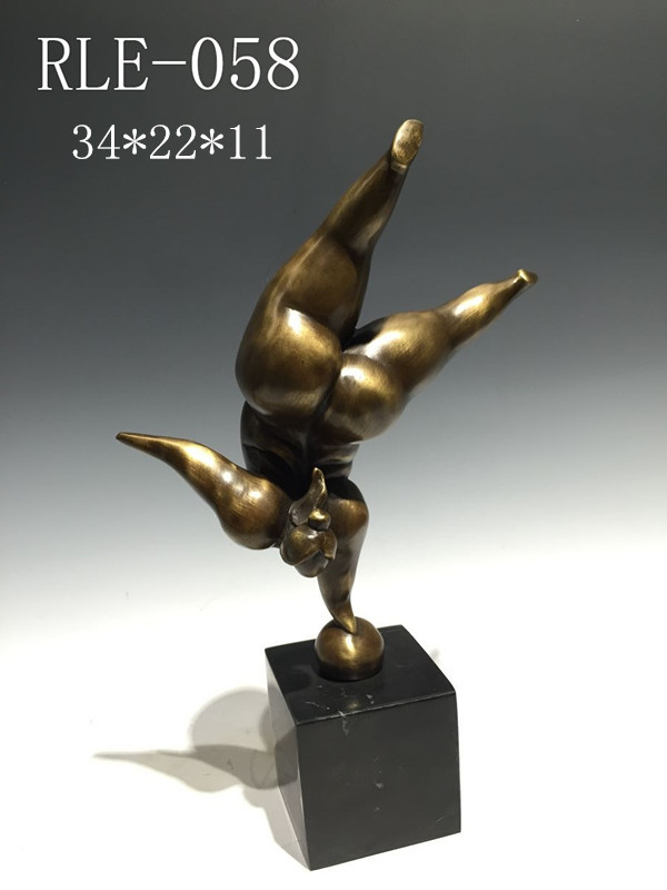 Abstract copper sculpture of a chubby daughter