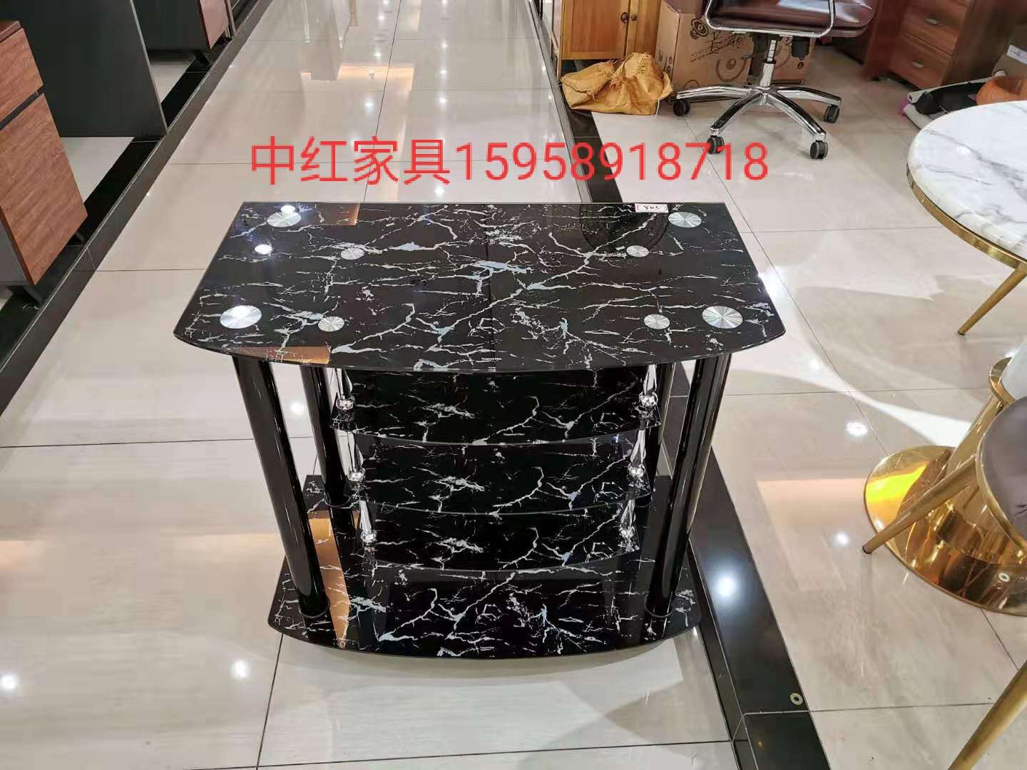 钢化玻璃平板热弯简易电视桌小户型客厅现代简约迷你电视柜白底实物图