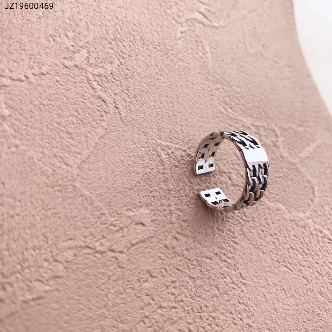 S925 silver surface double braided open ring silver pedicel silver ornaments