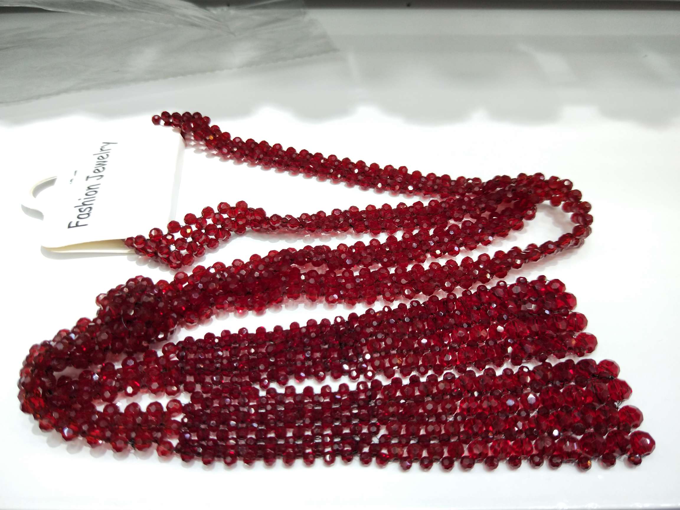 手工编织水晶长项链