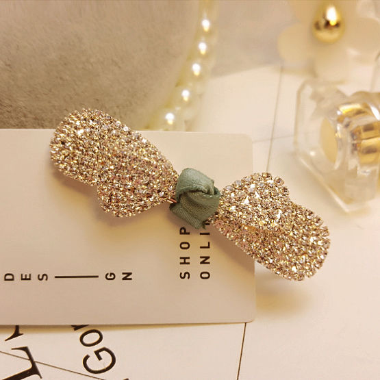 顶夹一字夹刘海夹子金属复古发夹女水钻韩国卡子头饰鸭嘴夹刘海夹白底实物图