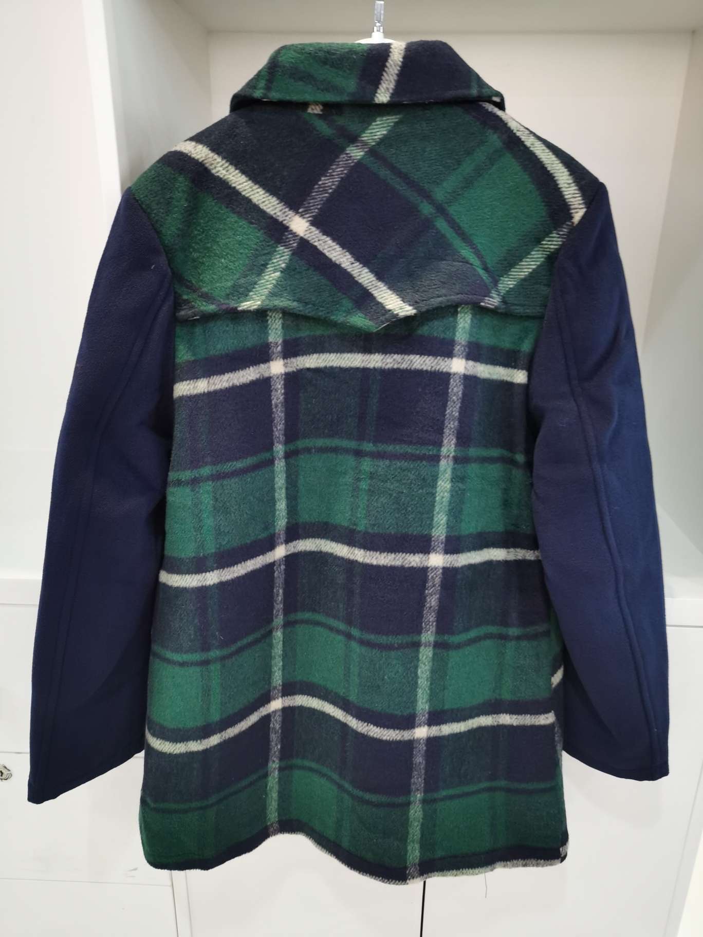 格子呢大衣，尺码155/160，标准尺寸，石头剪子布，不起球细节图