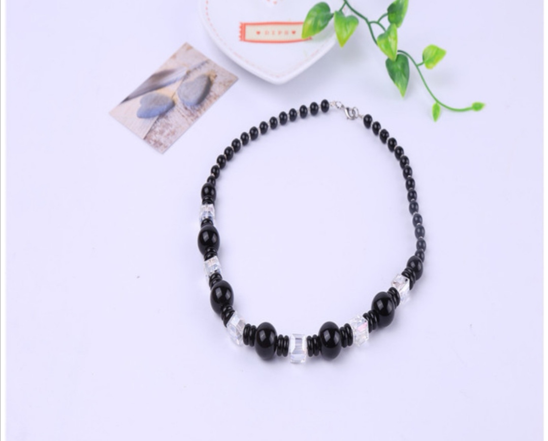 Original crystal natural agate beads, popular collarbone chain crystal necklace in Europe and America Specification image