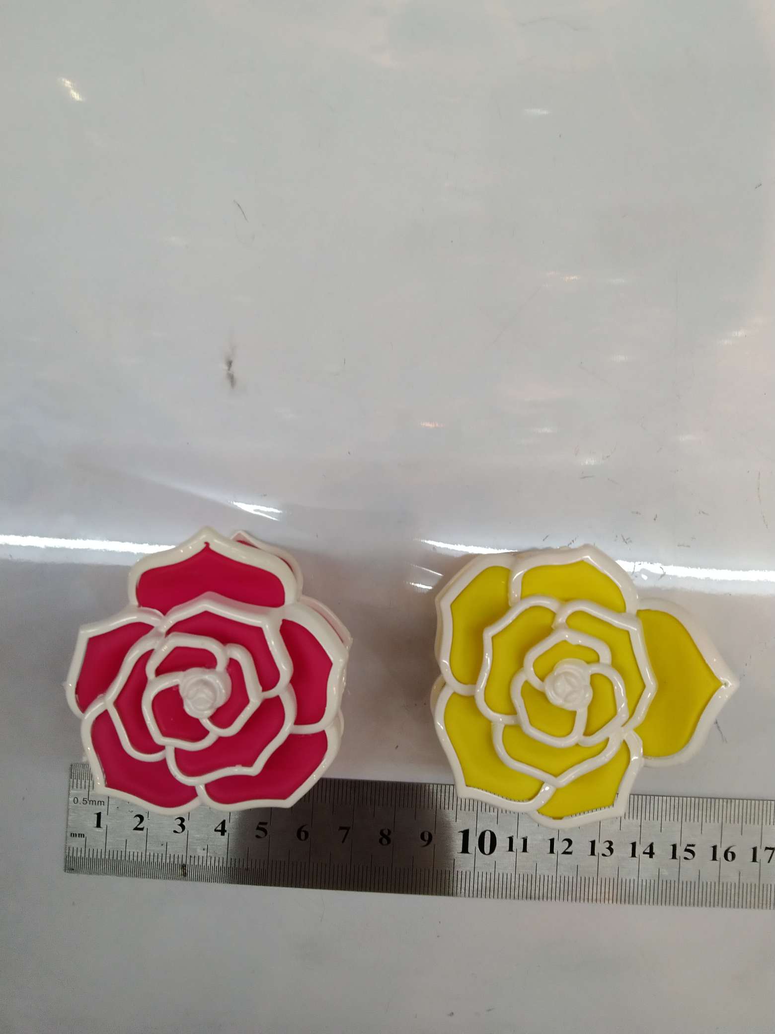 荧光色玫瑰花拼色发夹批发外贸出口厂家直销详情图7