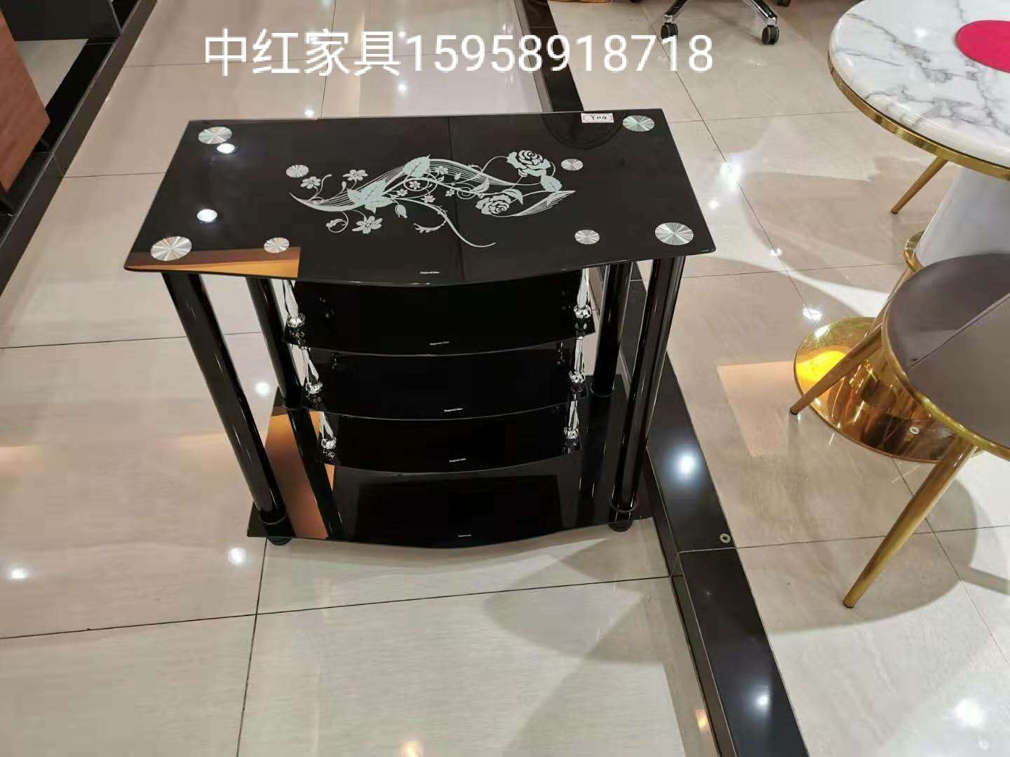 钢化玻璃平板热弯简易电视桌小户型客厅现代简约迷你电视柜细节图