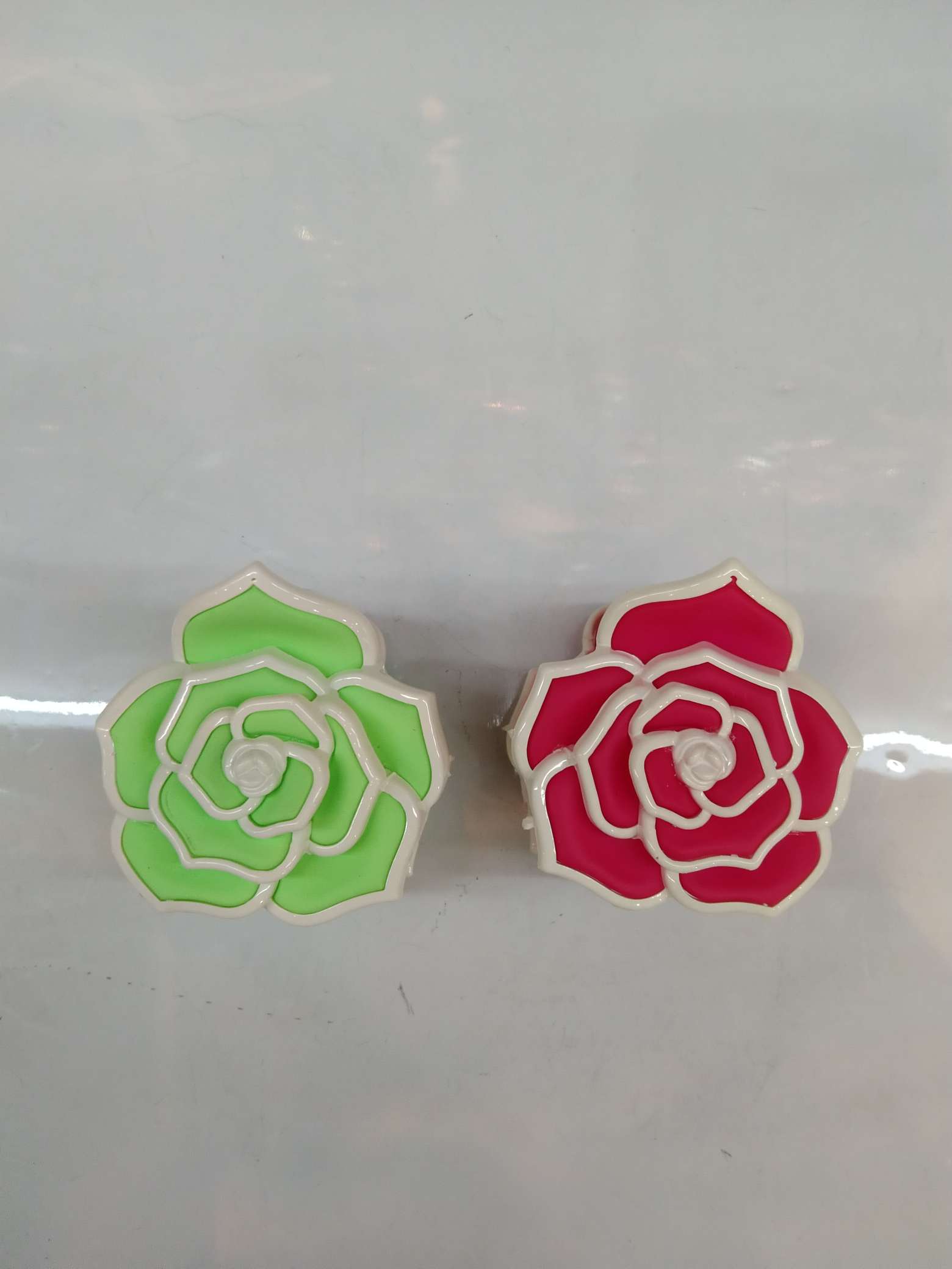 荧光色玫瑰花拼色发夹批发外贸出口厂家直销