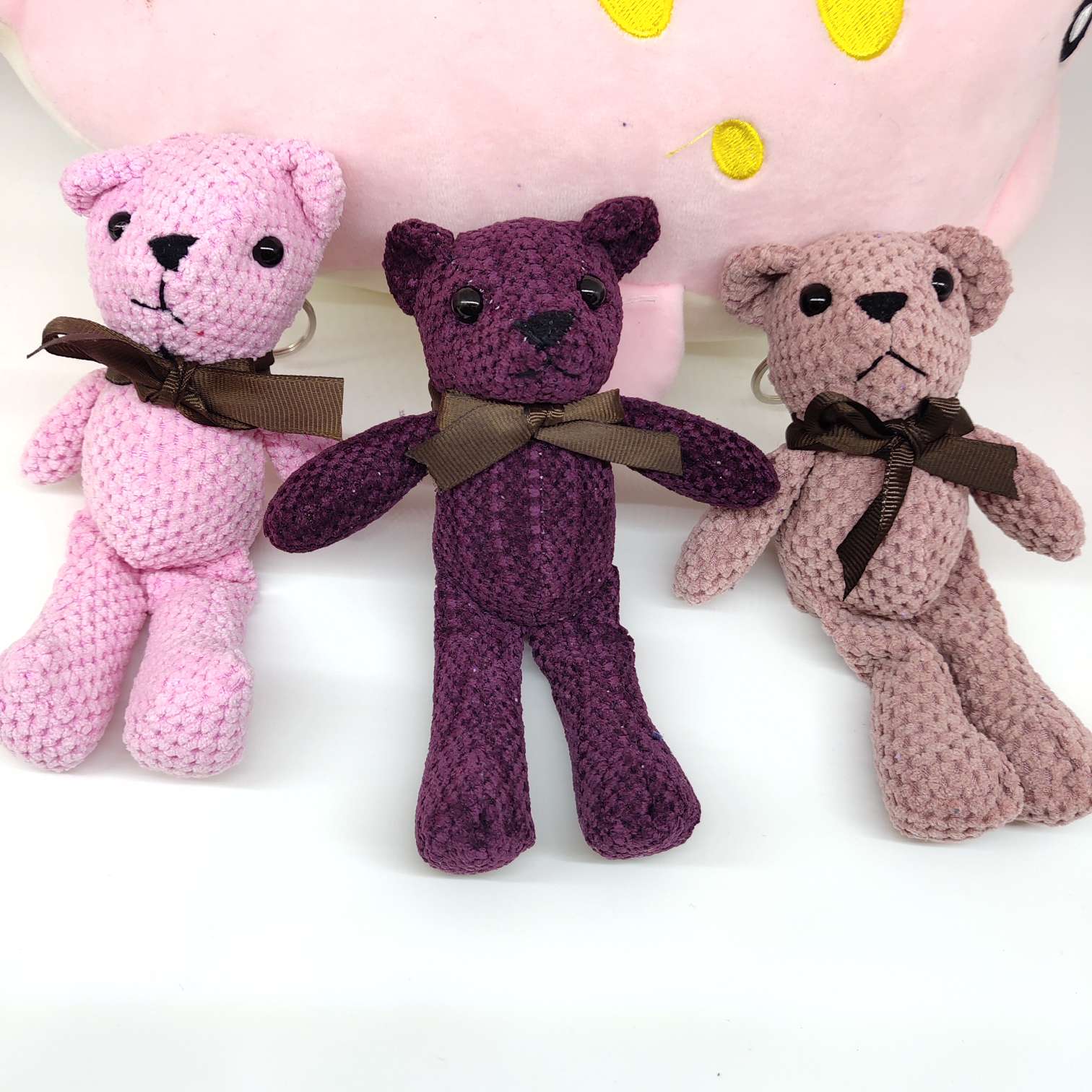 16cm pineapple lattice teddy bear keyring pendant doll bag pendant jeans fashion pendant doll thumbnail