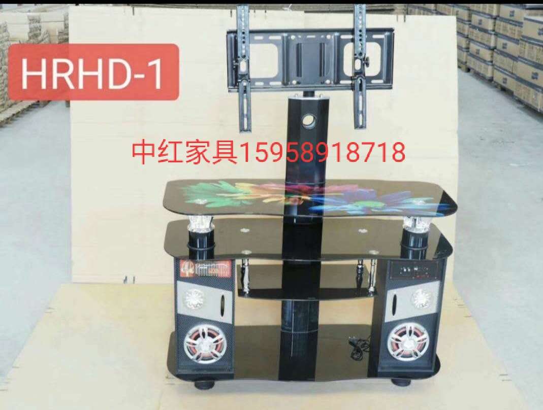 玻璃电视桌音响玻璃支架带挂架简易钢化玻璃电视柜多功能家用电视柜产品图