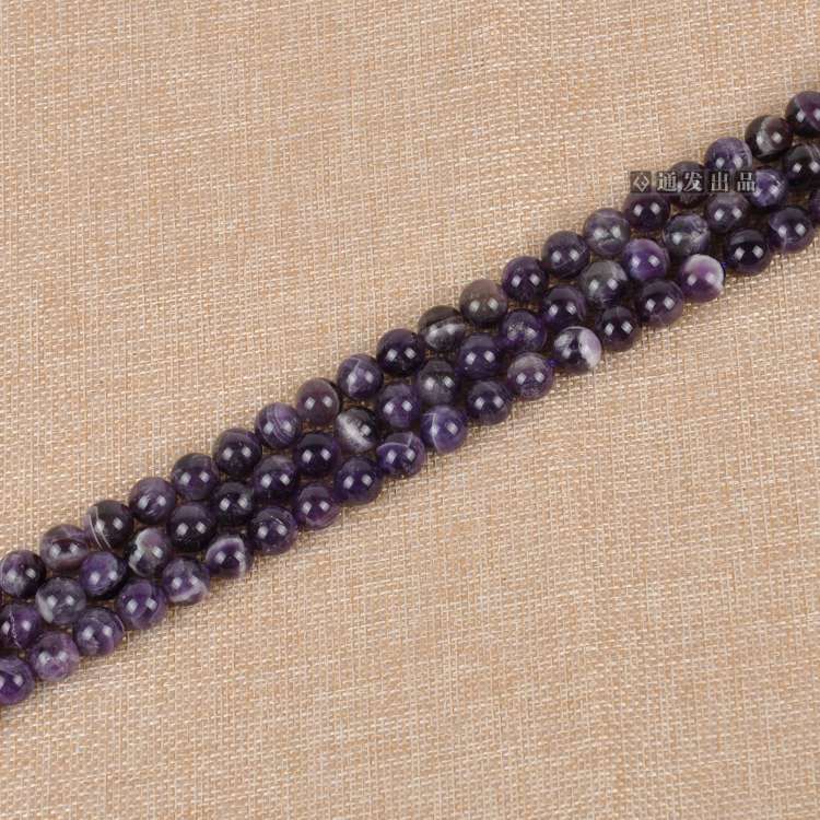 8mm天然紫水晶圆珠半成品深色详情图6