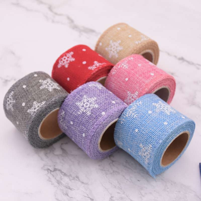 5公分仿麻印雪花拷边带(3码)