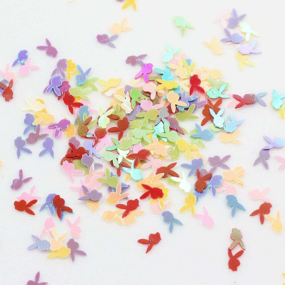 5毫米兔子头亮片，AB混的，饰品配件，DIY手工配件，装饰设计配件，工艺品礼品点缀配件，500克一包