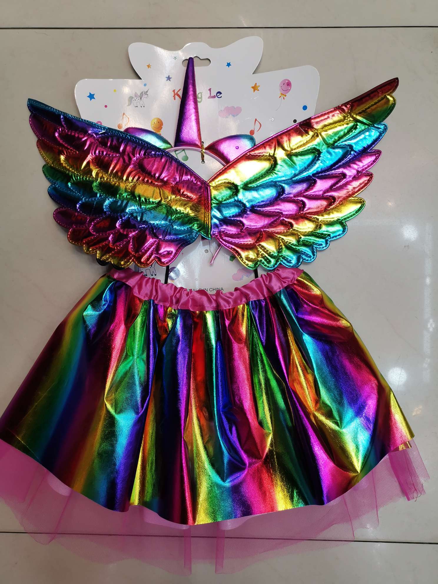 Dance party carnival supplies, Christmas supplies, angel wing dress, unicorn head buckle set