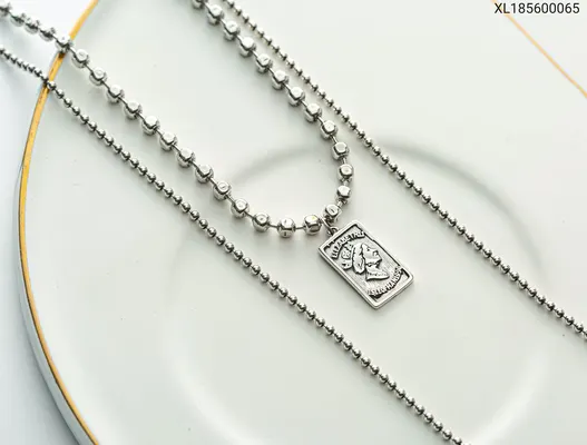 Sterling silver 925 necklace, Thai silver retro fashion head pendant mixed with men and women set chain, sterling silver necklace, silver pedicle and silver ornaments thumbnail