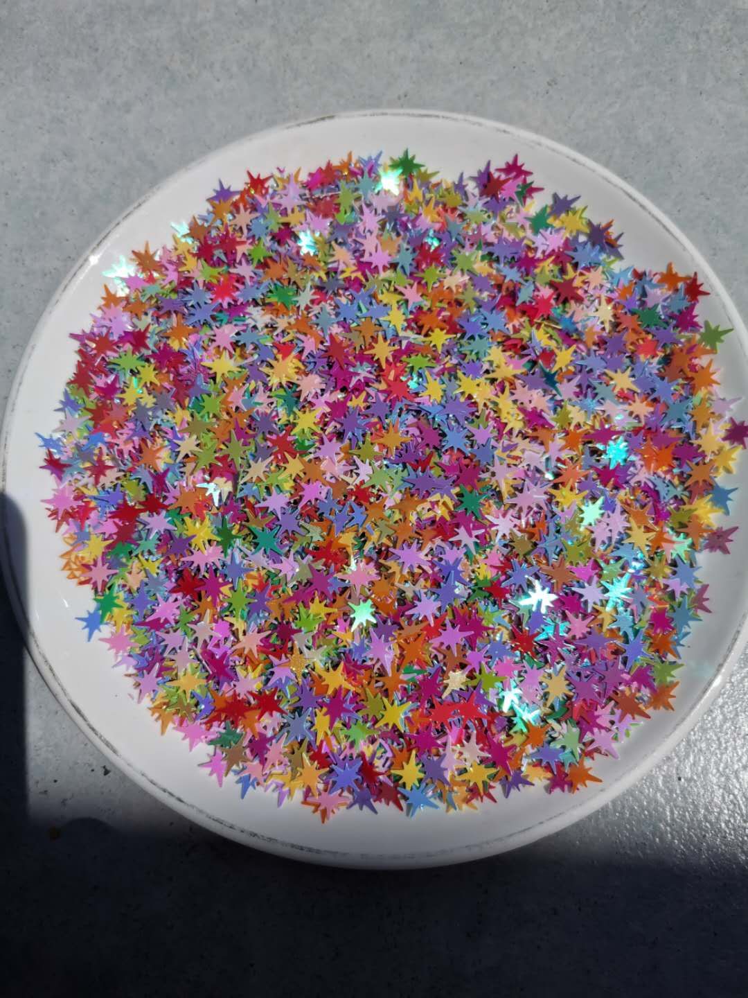 Octagonal star and cross-shaped star sequins, decorative accessories, DIY materials for children, craft decorative accessories, 500 grams