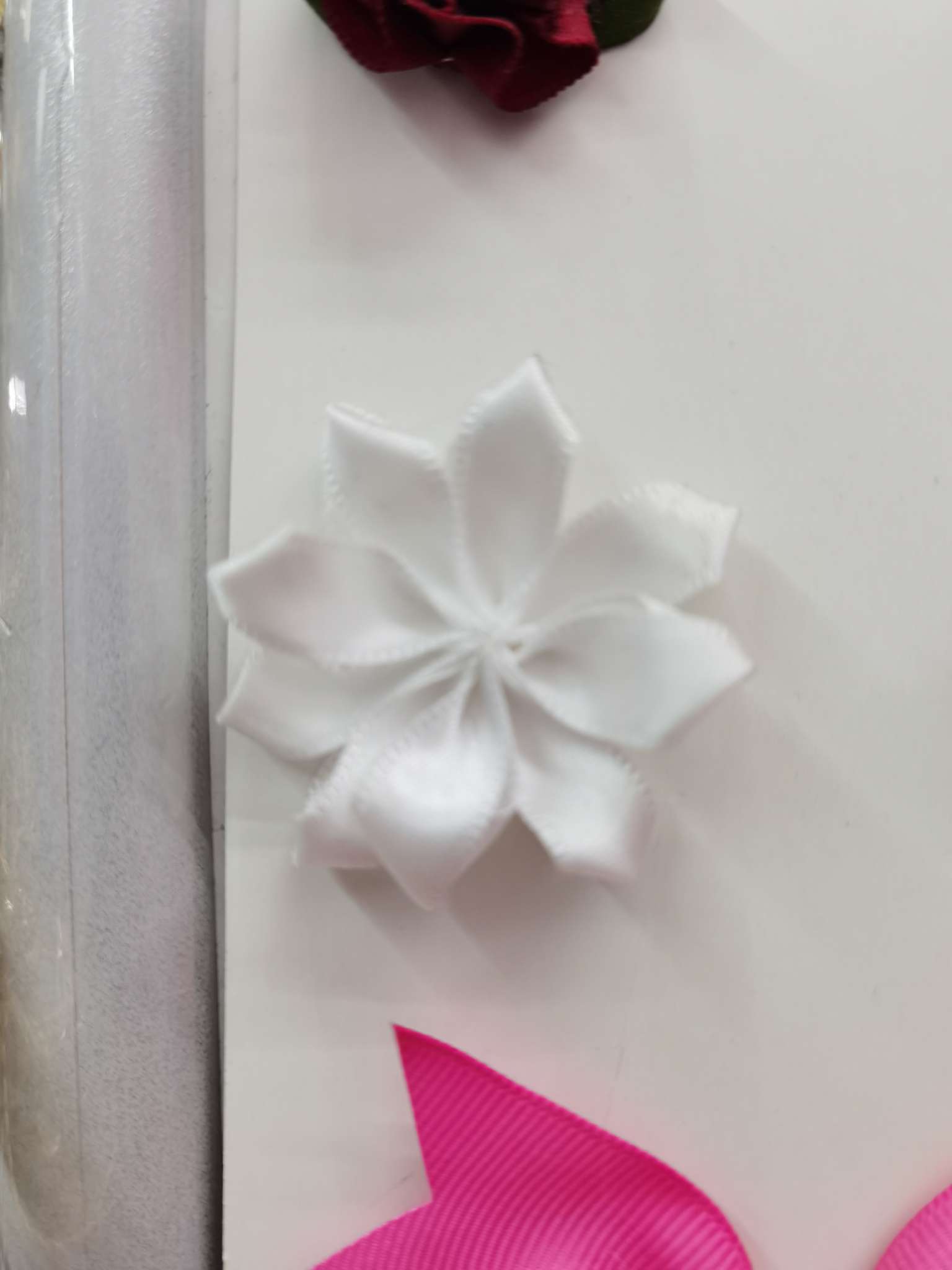 Hand-sewn nine-cornered flowers