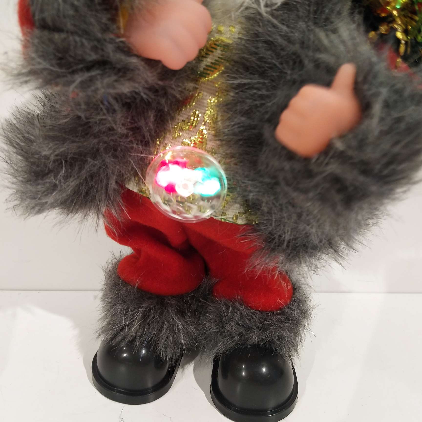 Manufacturer of new authentic Santa Claus 12 inch grey edge small turn light bag and violin style of various small electric size complete Christmas gifts wholesale Specification drawing