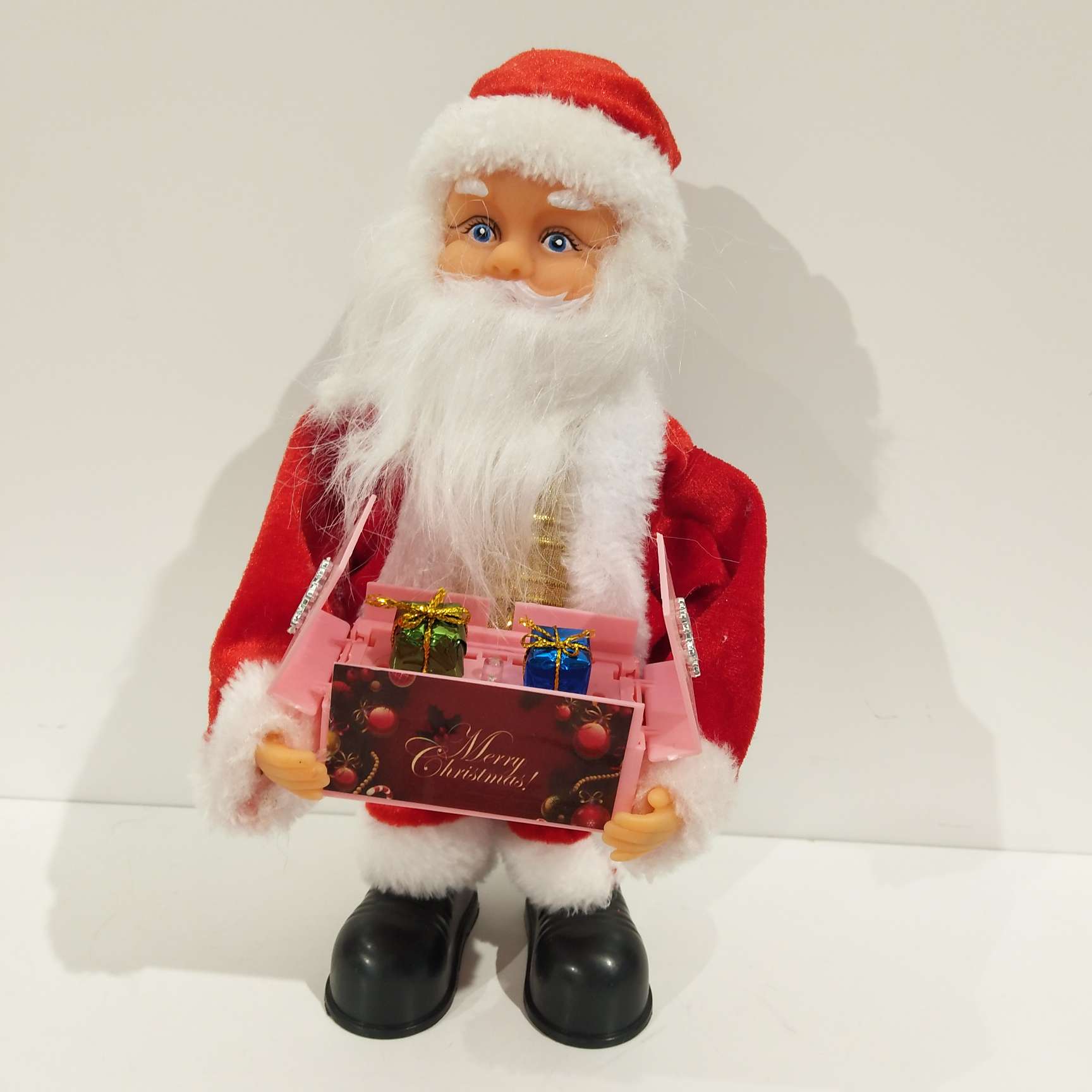 Little electric old man: I will bring you a surprise on Christmas night holding a gift box singing Christmas songs to wish you a merry Christmas who dare to take me away thumbnail