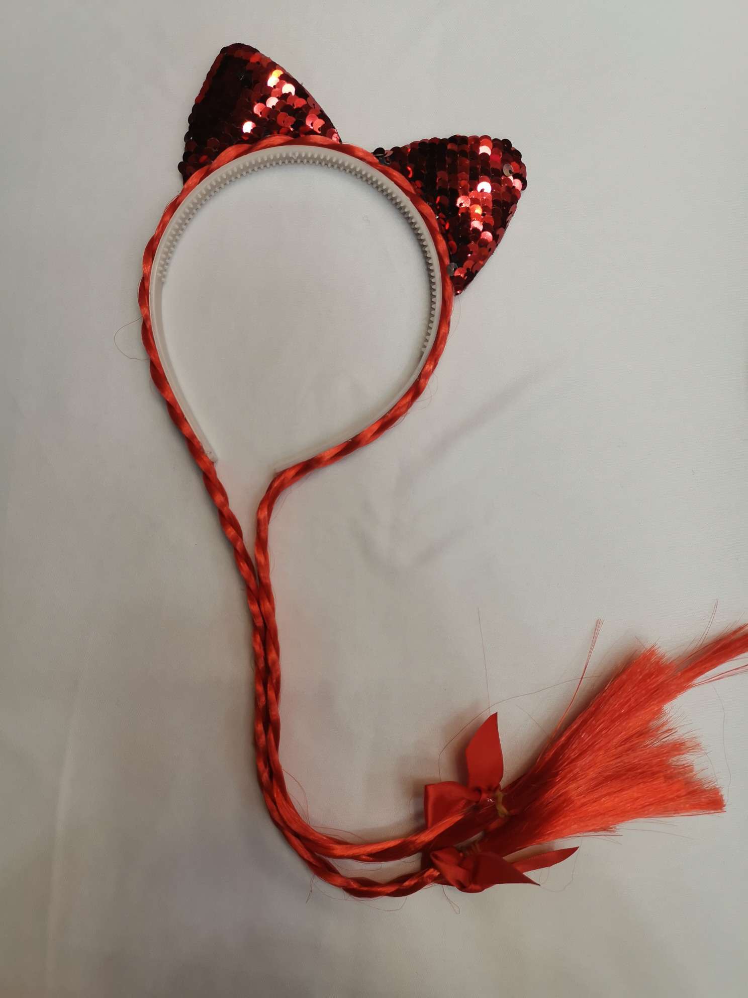 Party carnival Christmas supplies: Sequined cat wigs, braids, hair bands Specification image