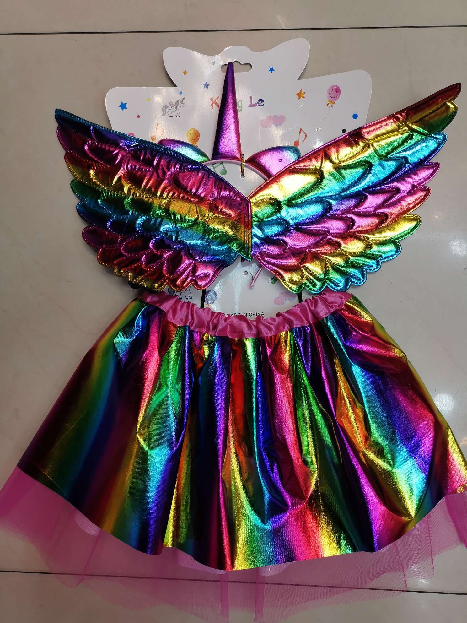 Dance party carnival supplies, Christmas supplies, angel wing dress, unicorn head buckle set Item Picture