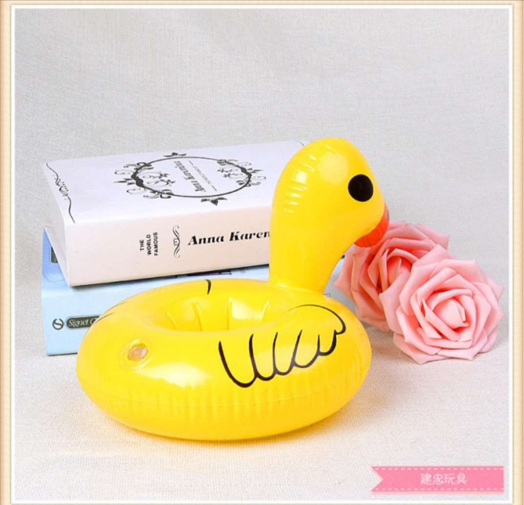 Inflatable duckling cup holder