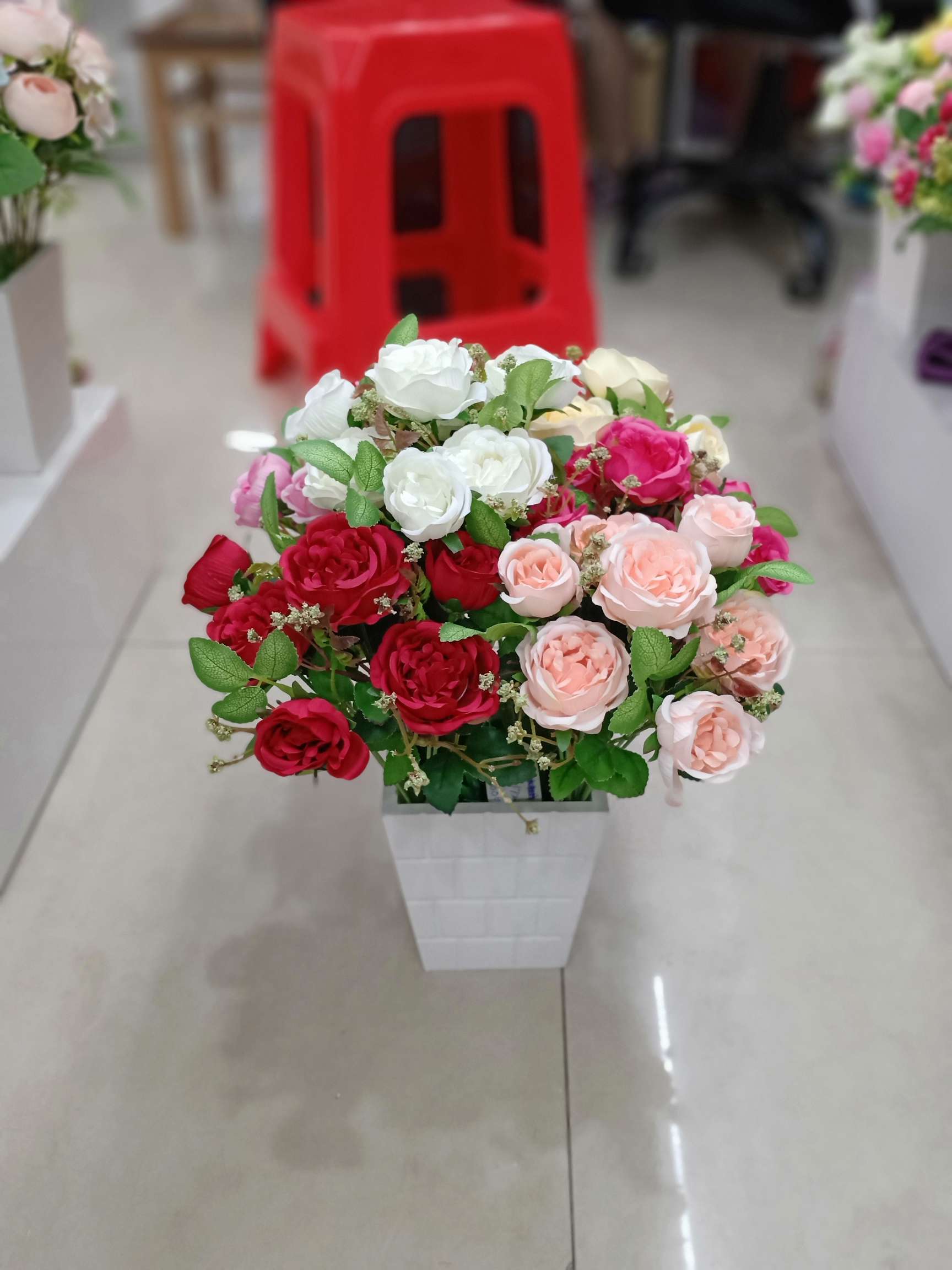 The living room emulates the false flower tea table to arrange the piece to live in the false flower art adornment 7 fork green beautiful heart mei wholesale thumbnail