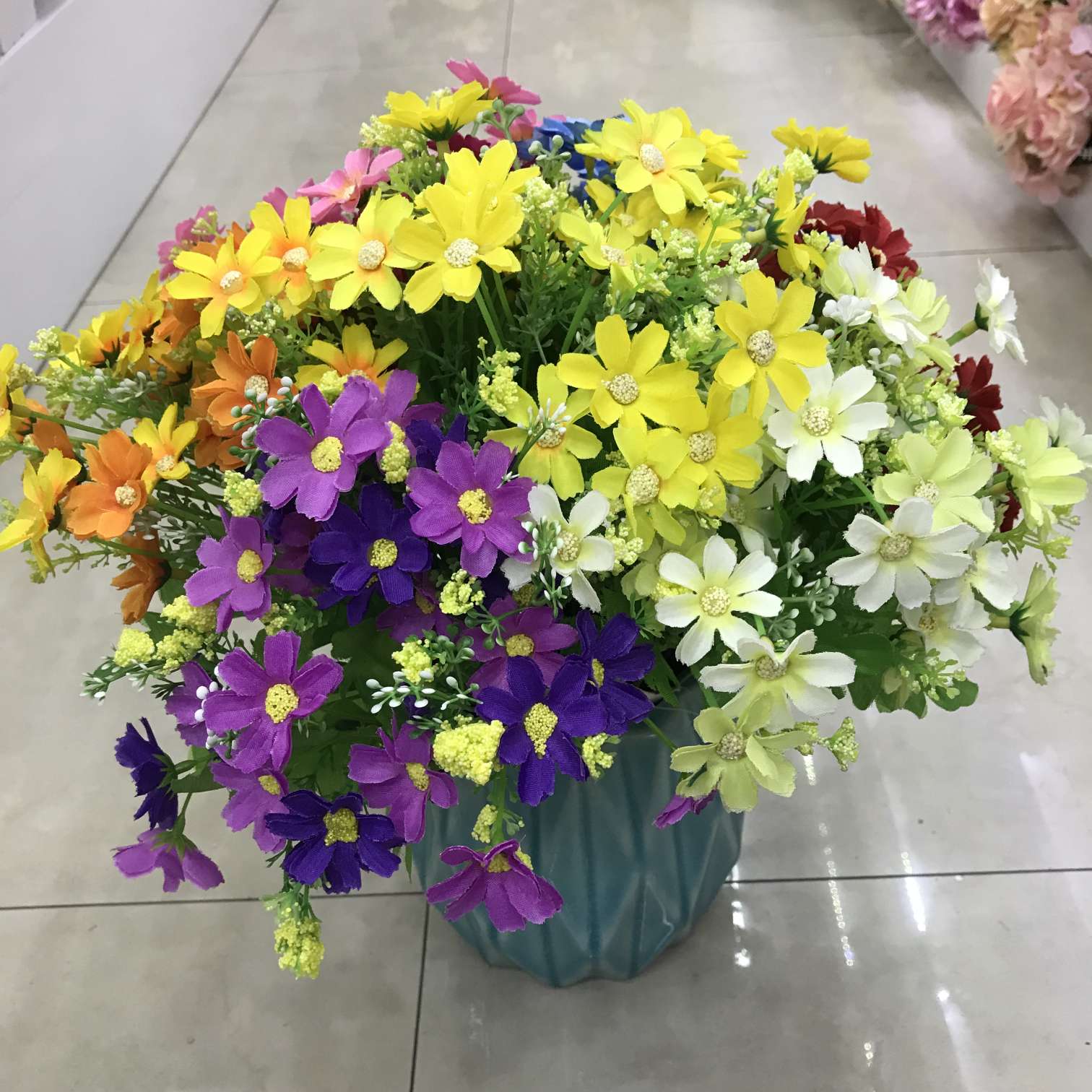 The living room emulates the flower false tea table furnishs the piece to live in the false flower art decoration 7 fork 28 jump orchid chrysanthemum wholesale thumbnail