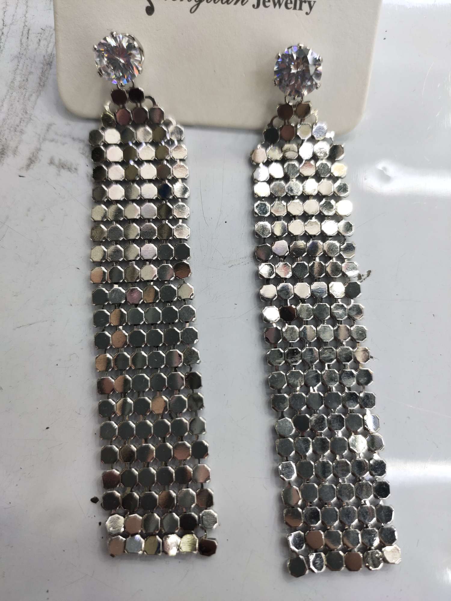 Metallic pop mesh earrings thumbnail