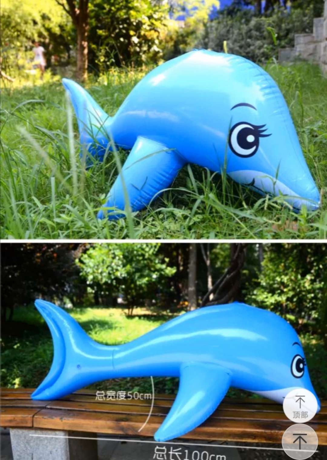 充气玩具海豚鱼1米白底实物图