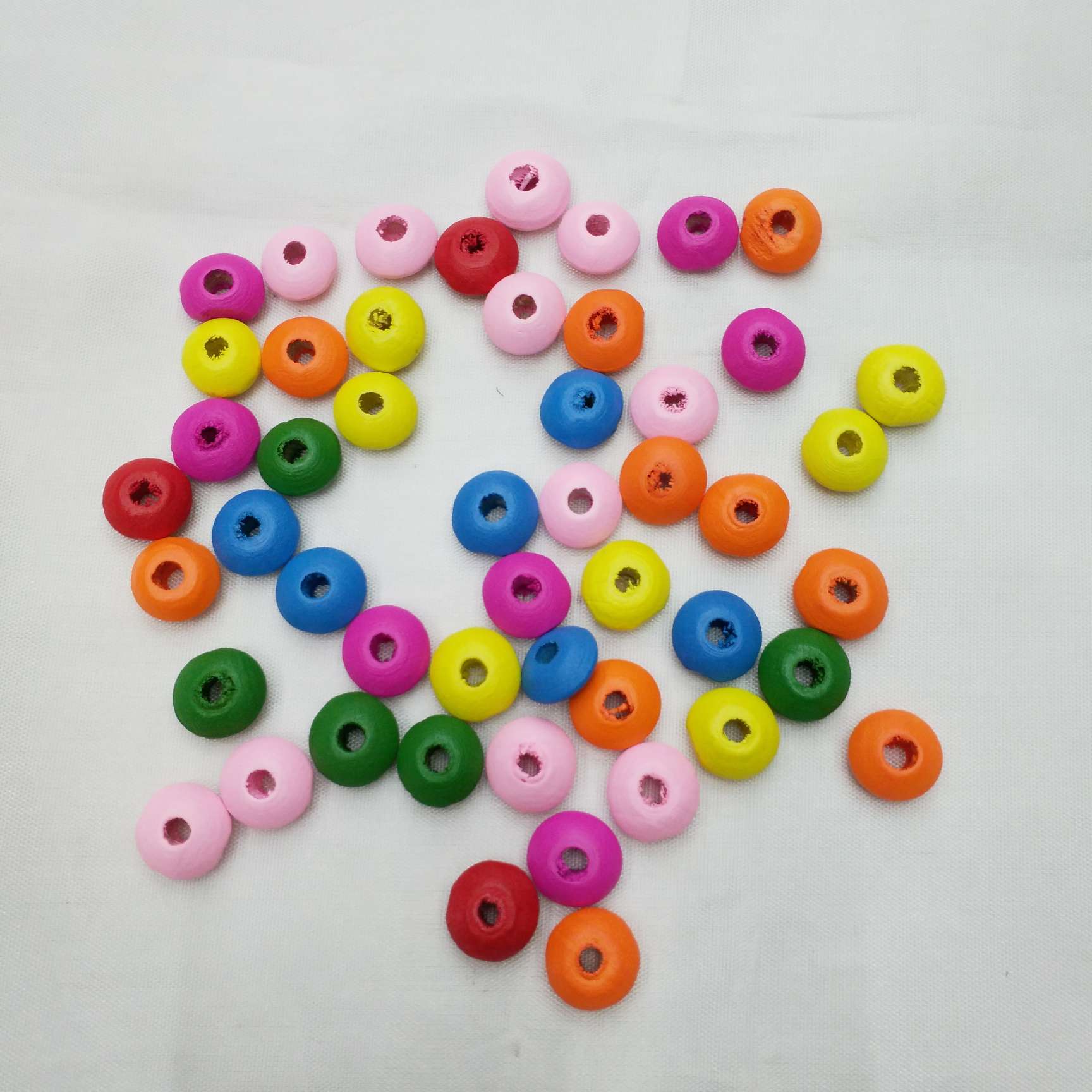 Eco-friendly water-painted abacus beads, colored wooden beads details Picture