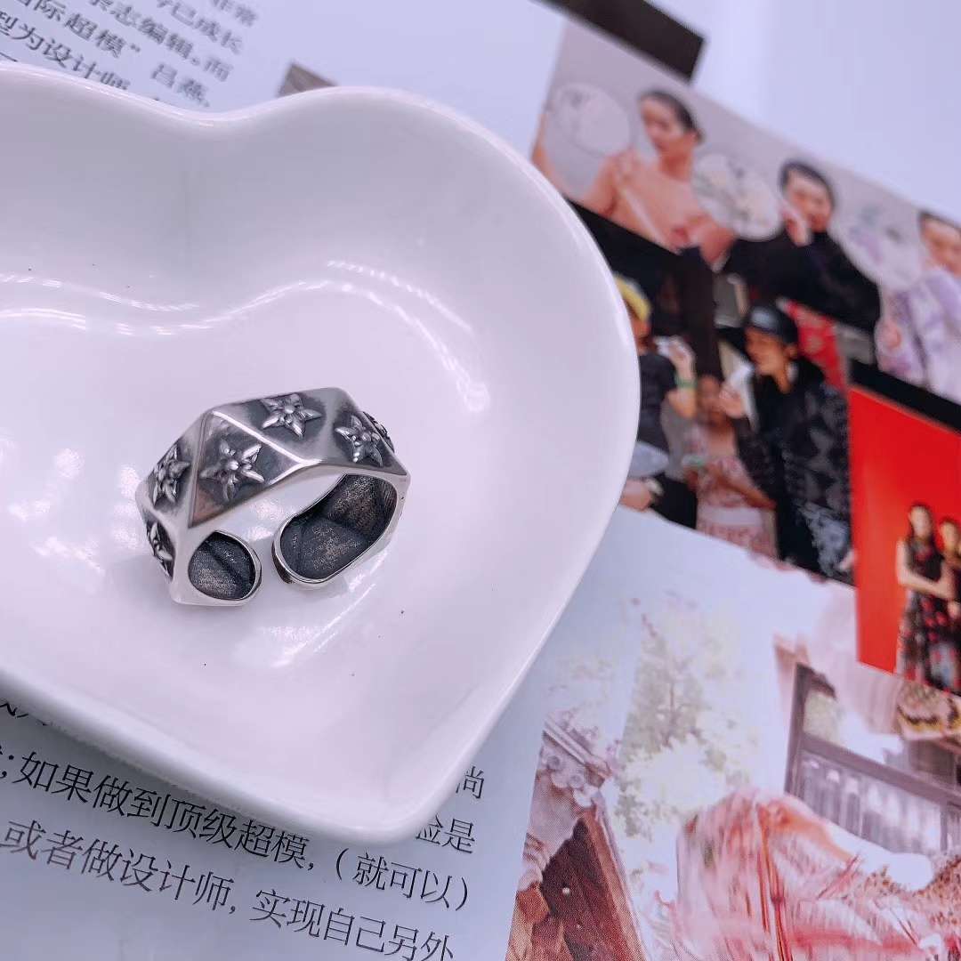925 sterling silver ring male domineered retro handmade fashion open food ring single ring thumbnail