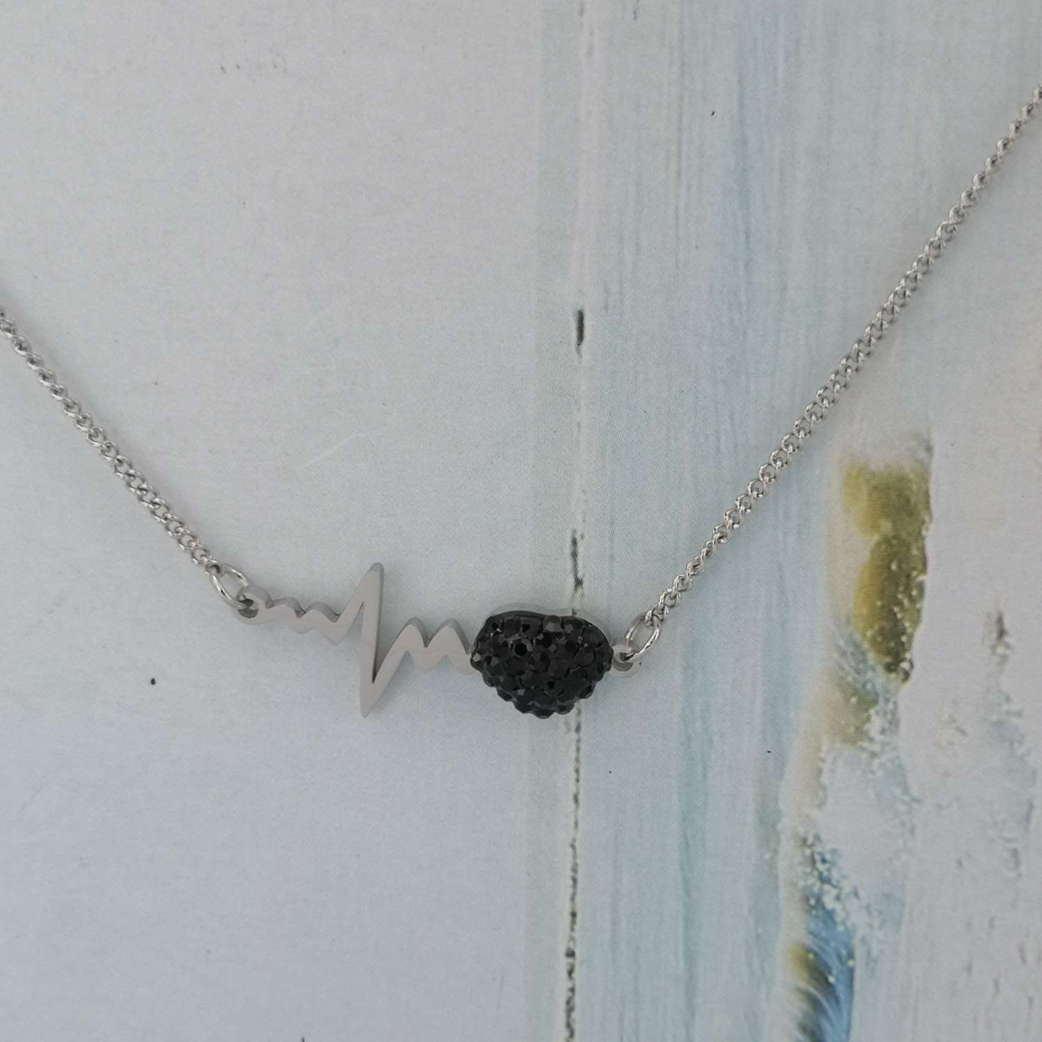 Europe And The United States High-End Temperament Silver Black Ceramic Diamond Necklace Micro-Inset Color Anti-Allergy Jewelry