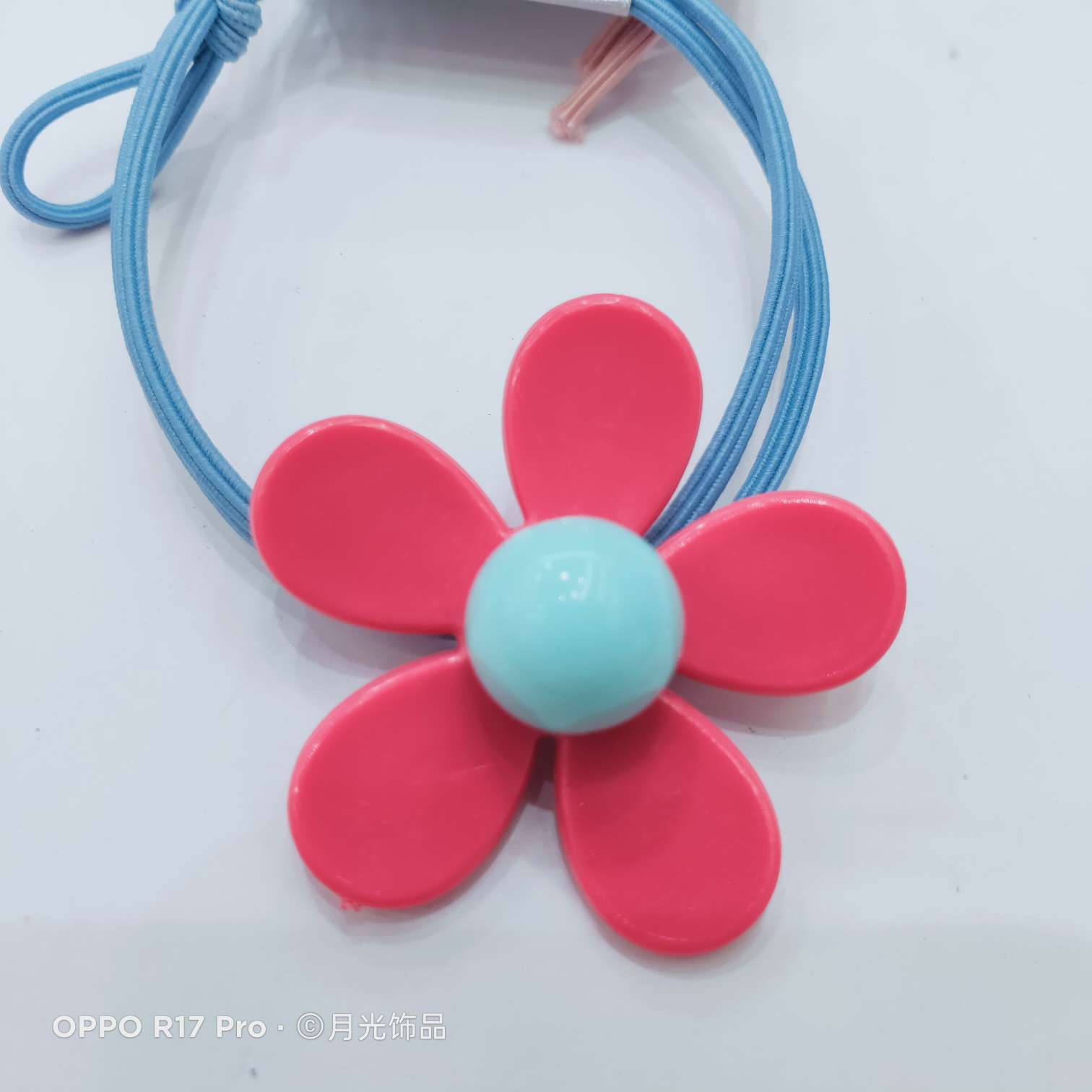 Korean version of trendy and fashionable acrylic large flower knotted rubber band hair tie