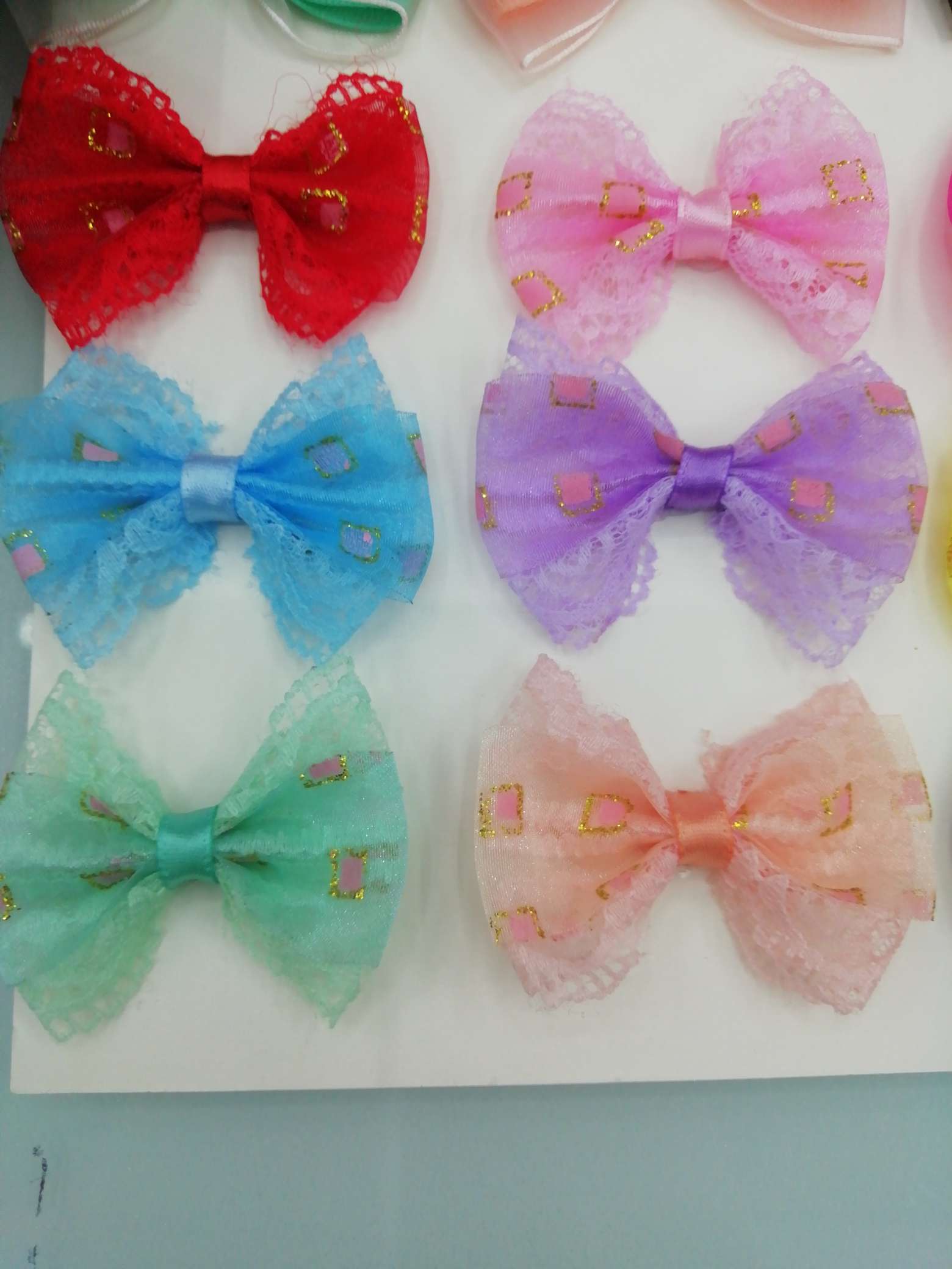 Gold checked bow tie thumbnail