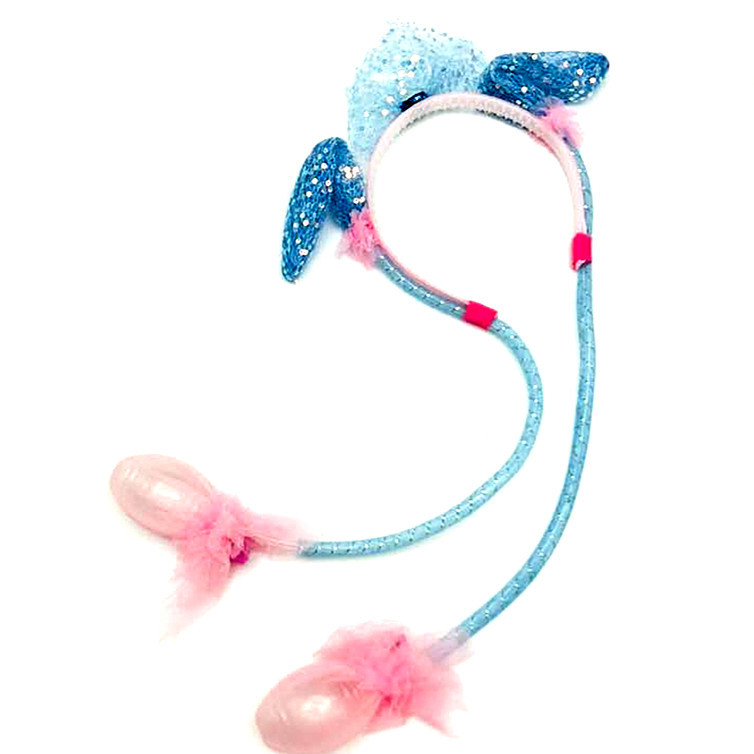 The New Year's heart-shaped hair band with luminous lights, the popular rabbit ears, will move and make sounds when pinched. The same style of sequined mesh new hair accessory Specification image