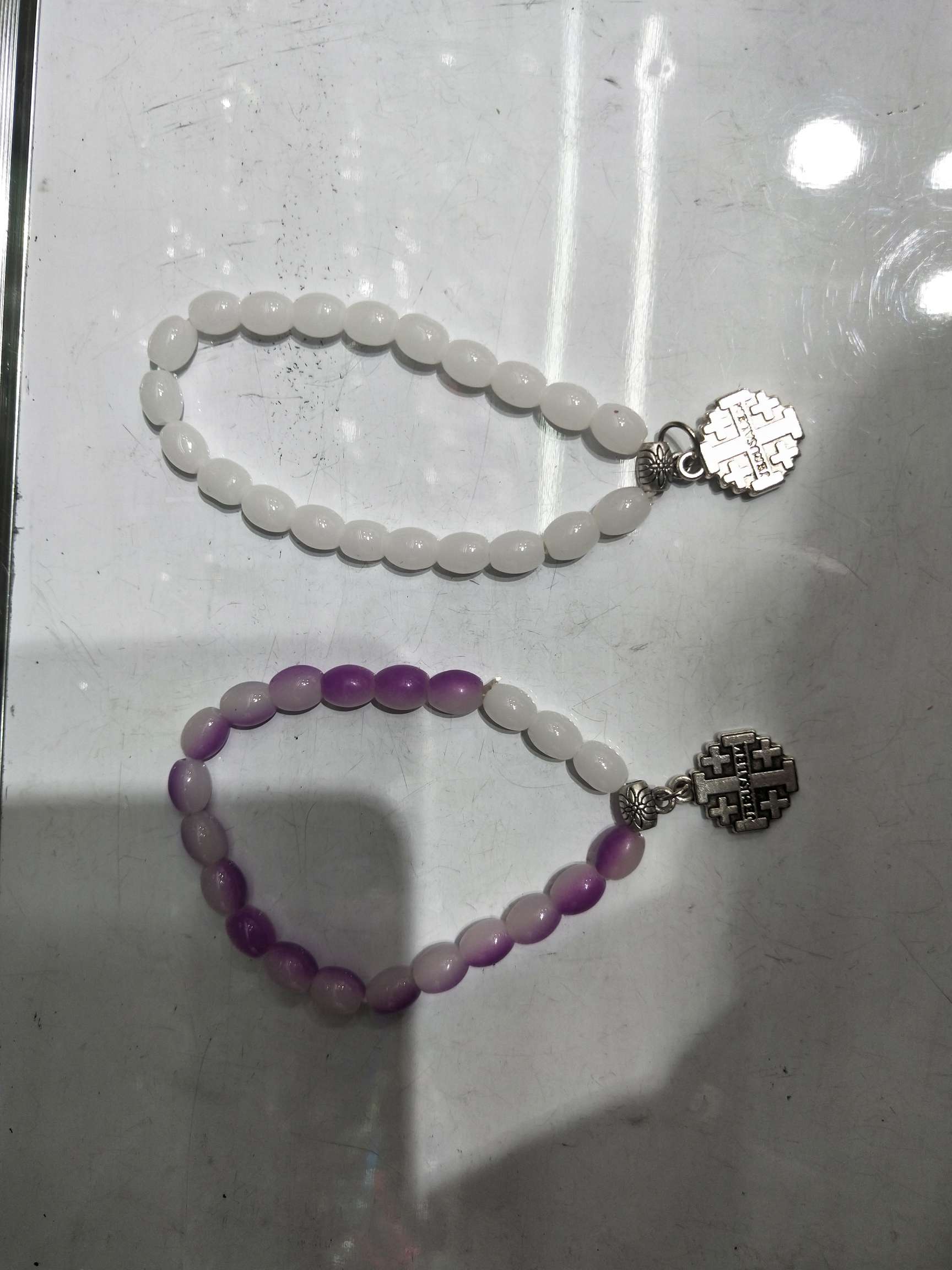 Rice beads hanging alloy bracelet