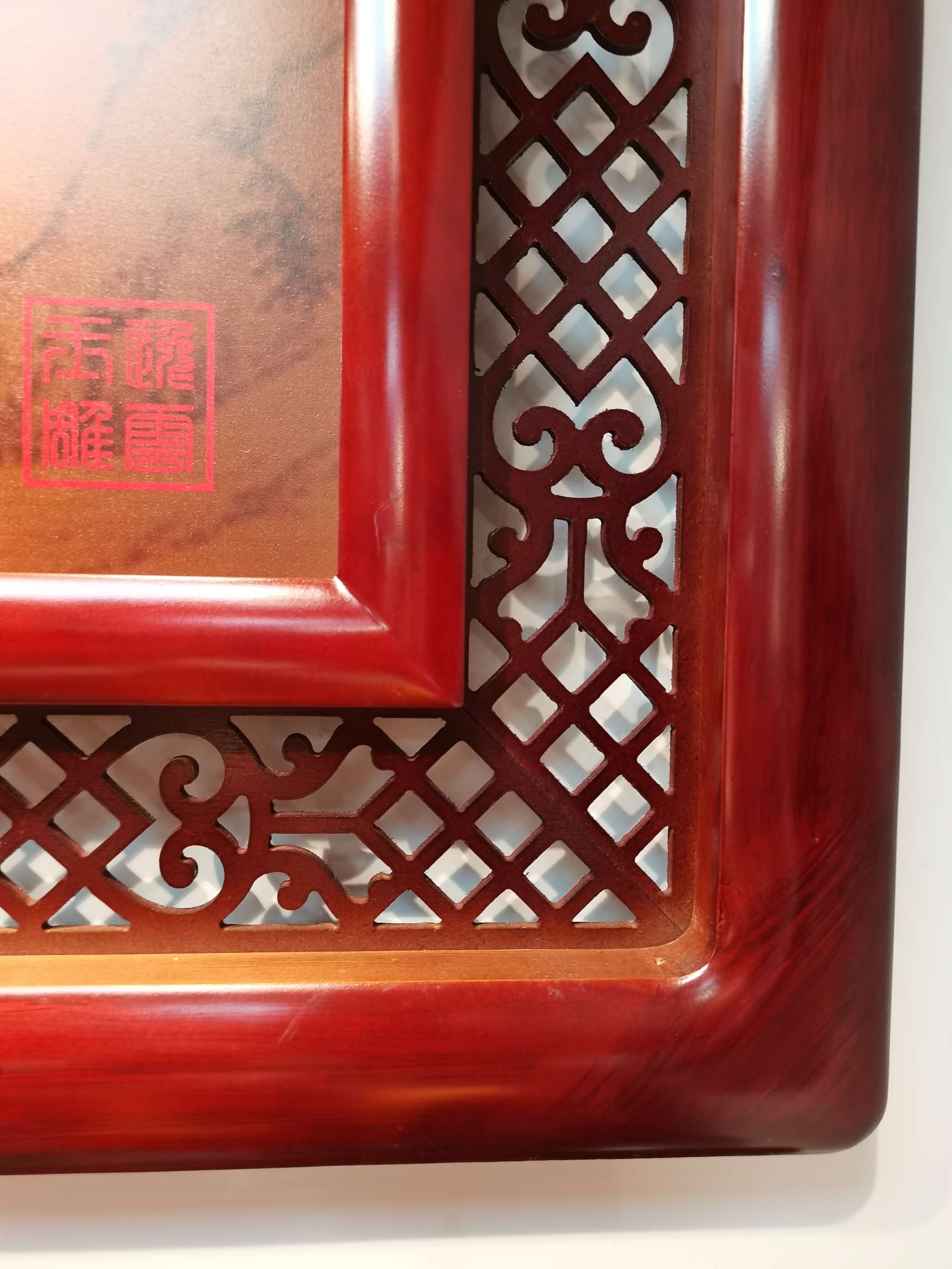 80*220 Flower Rich Three-Dimensional Jade Carving Painting Living Room Sofa Background Decorative Painting Hotel Teahouse Mural Hanging Painting Specification drawing