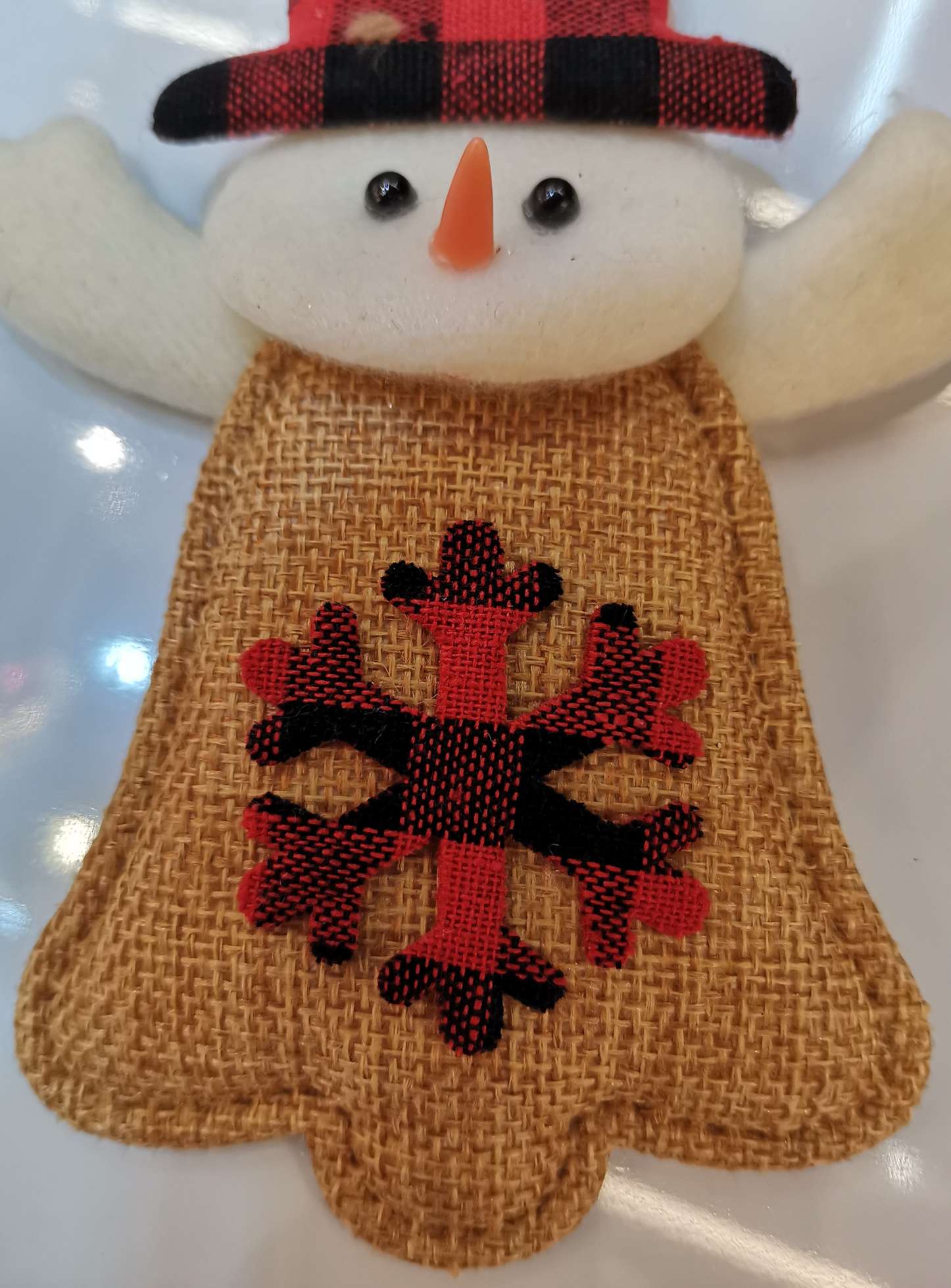 Christmas Snowman with Snowflake pendant 11.5*14CM details Picture
