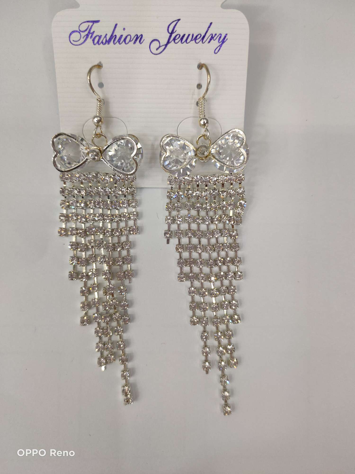 Crystal diamond heart earrings